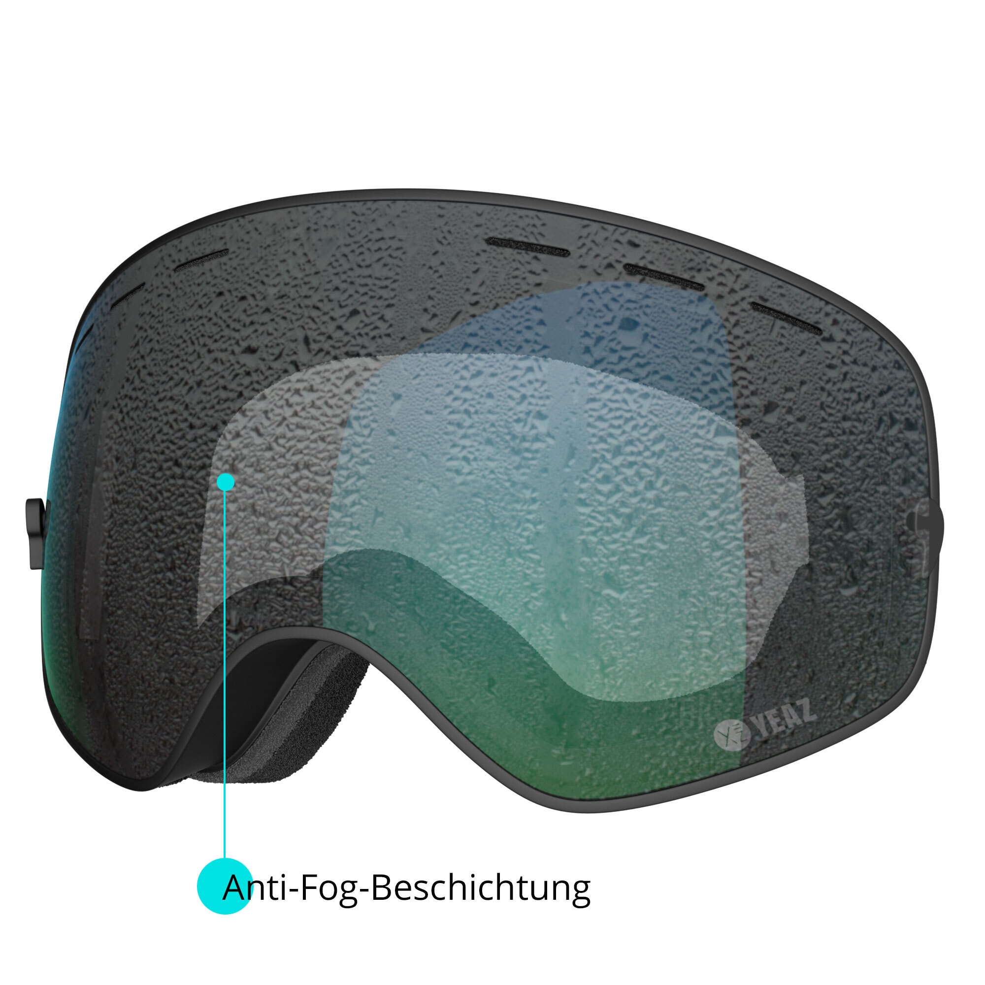 YEAZ Snowboardbrille »Ski- Snowboardbrille ohne Rahmen silber verspiegelt XTRM-SUMMIT«