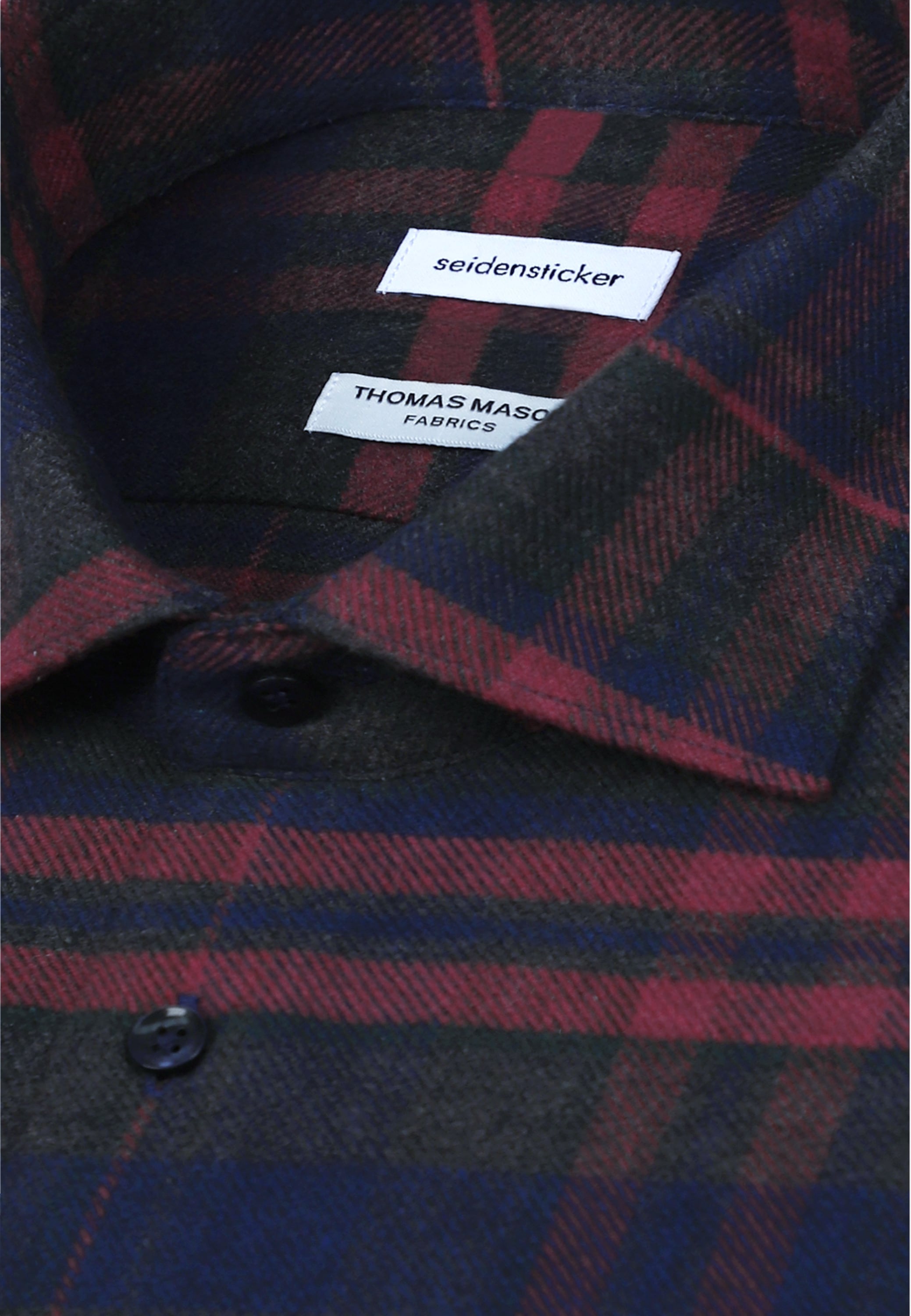 seidensticker Flanellhemd »Schwarze Rose« Shaped 1/1 Kentkragen Karo
