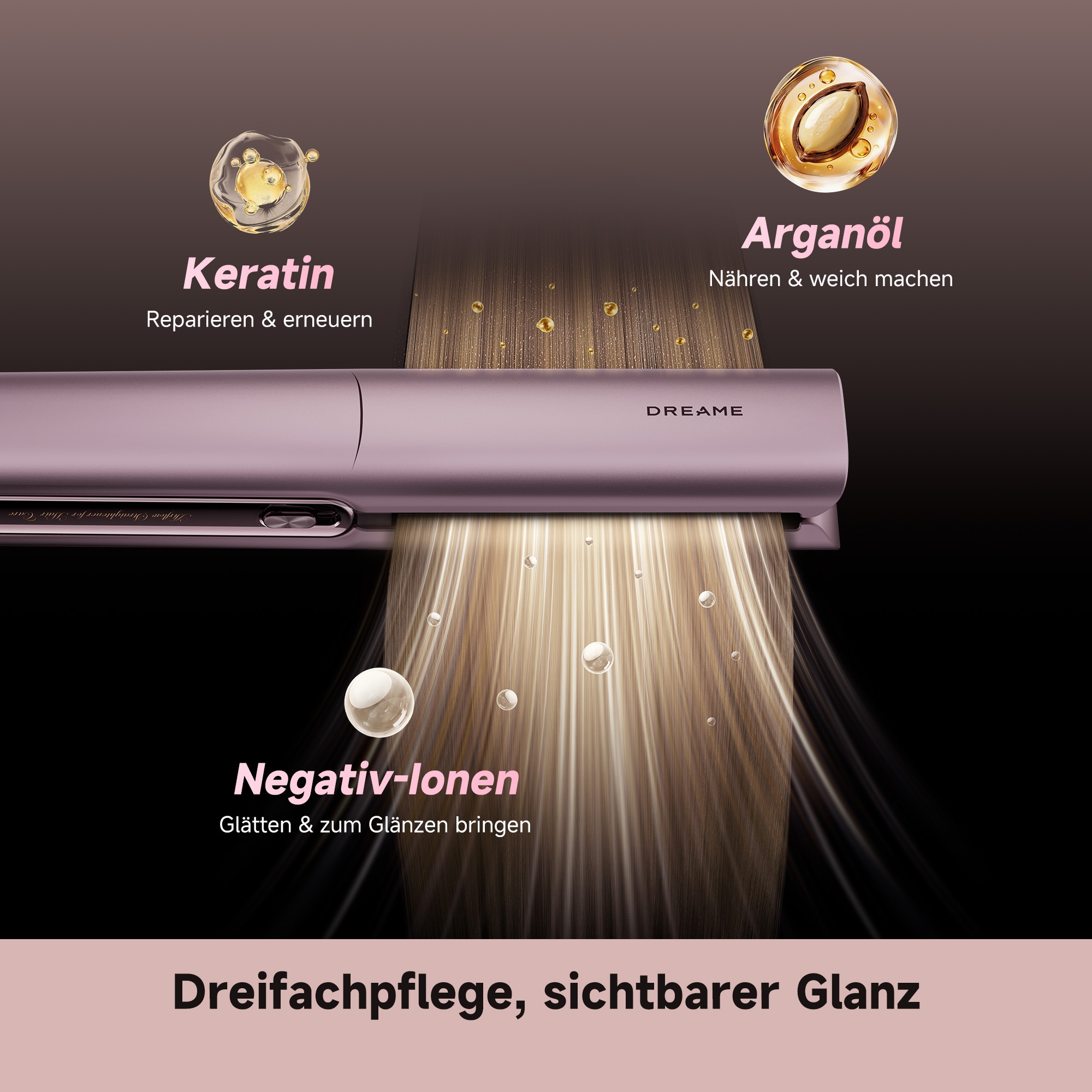 Dreame Glätteisen »Aero Straight Pro« Nassfunktion, Hitzeschutz, Ionen