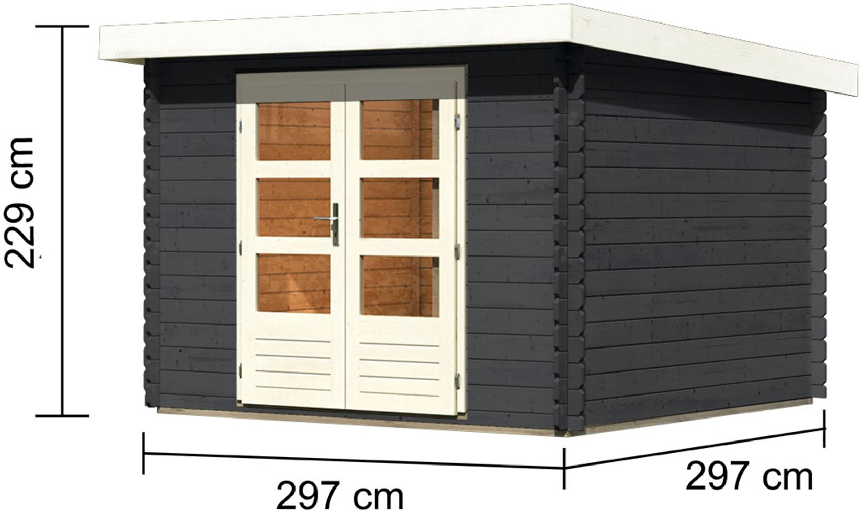 Karibu Gartenhaus »"Luma 5" SET«, naturbelassen oder anthrazit