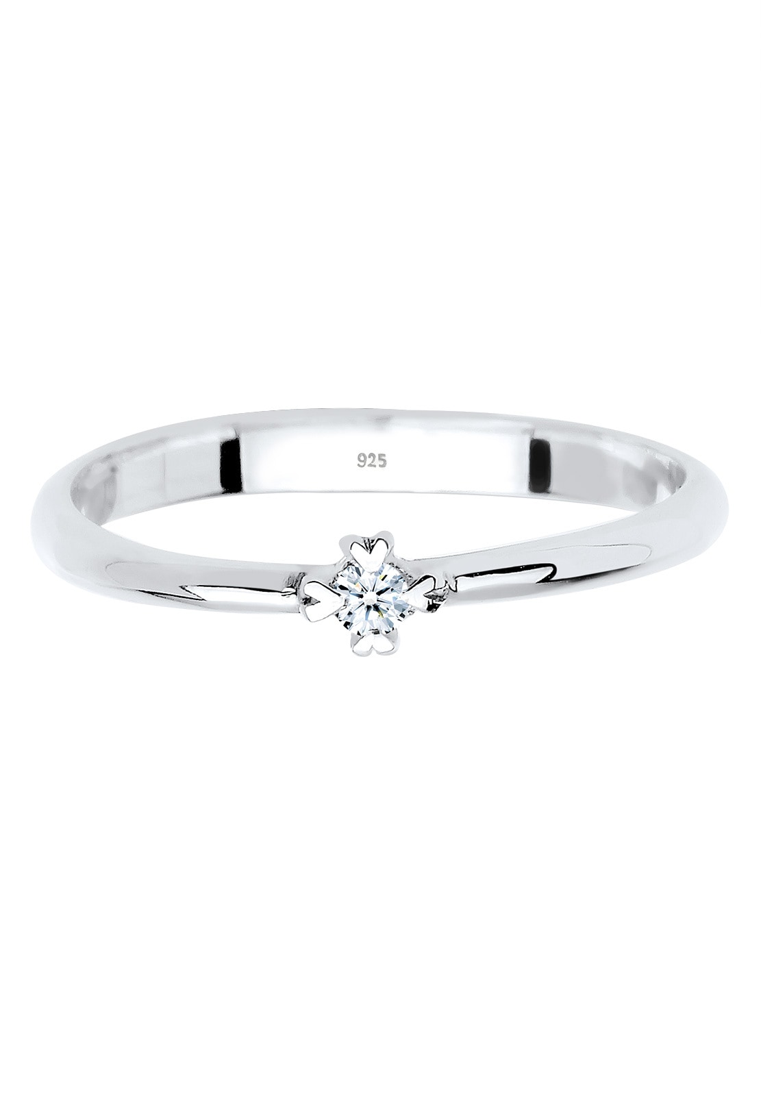 Elli DIAMONDS Verlobungsring »Ring Solitär Verlobung Diamant 0.03 ct. 925 Silber«