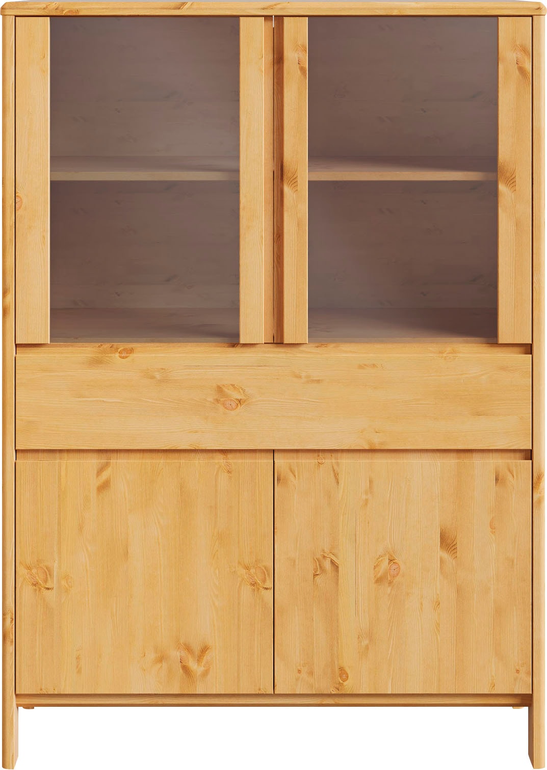 Home affaire Hochschrank »Luven«, Höhe 137 cm, Massivholz, 4 Türen und 1  Schublade auf Raten bestellen