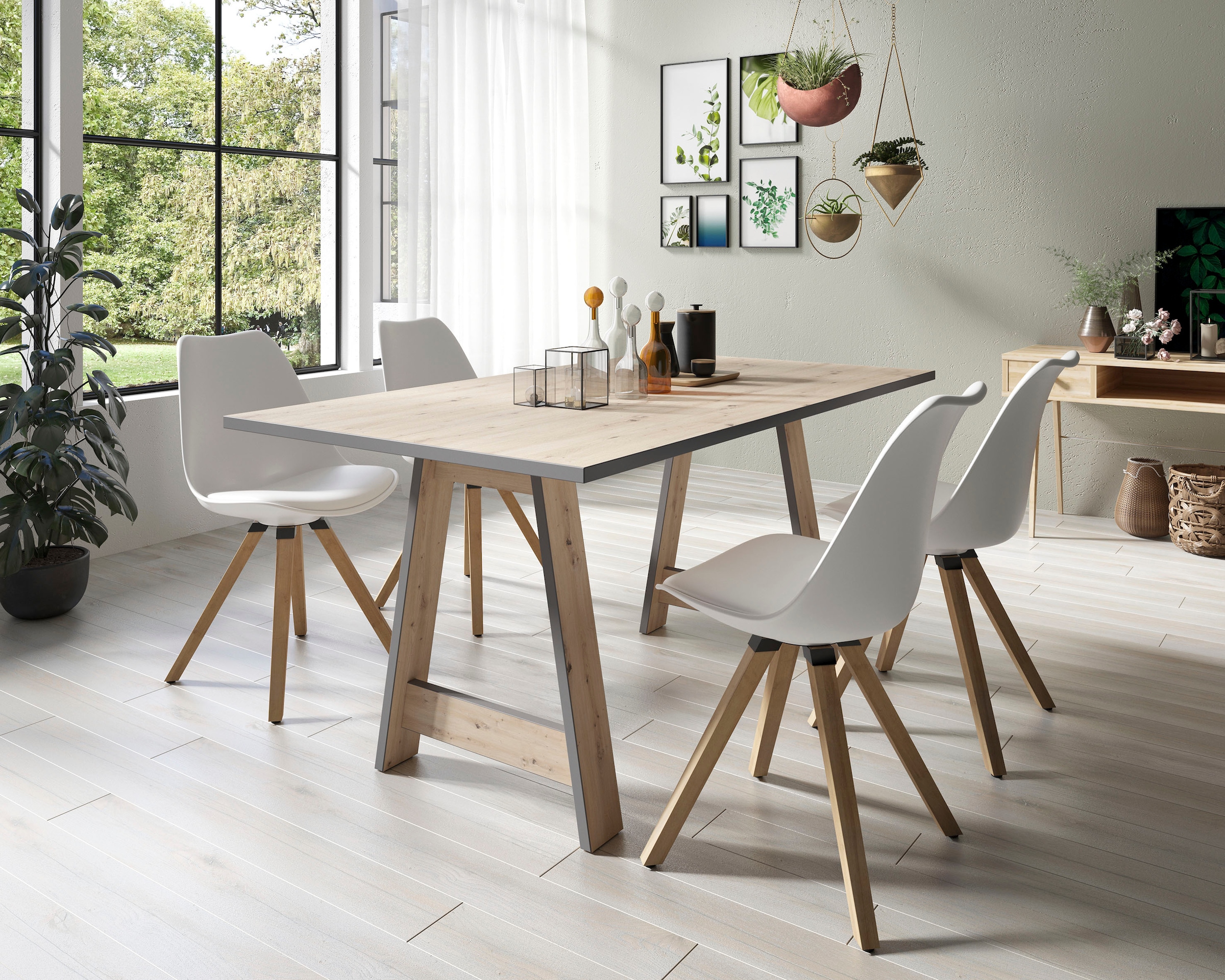 Homexperts Esszimmerstuhl »Kaja«, (Set), 2 St., Kunstleder, Sitzschale mit Sitzkissen in Kunstleder