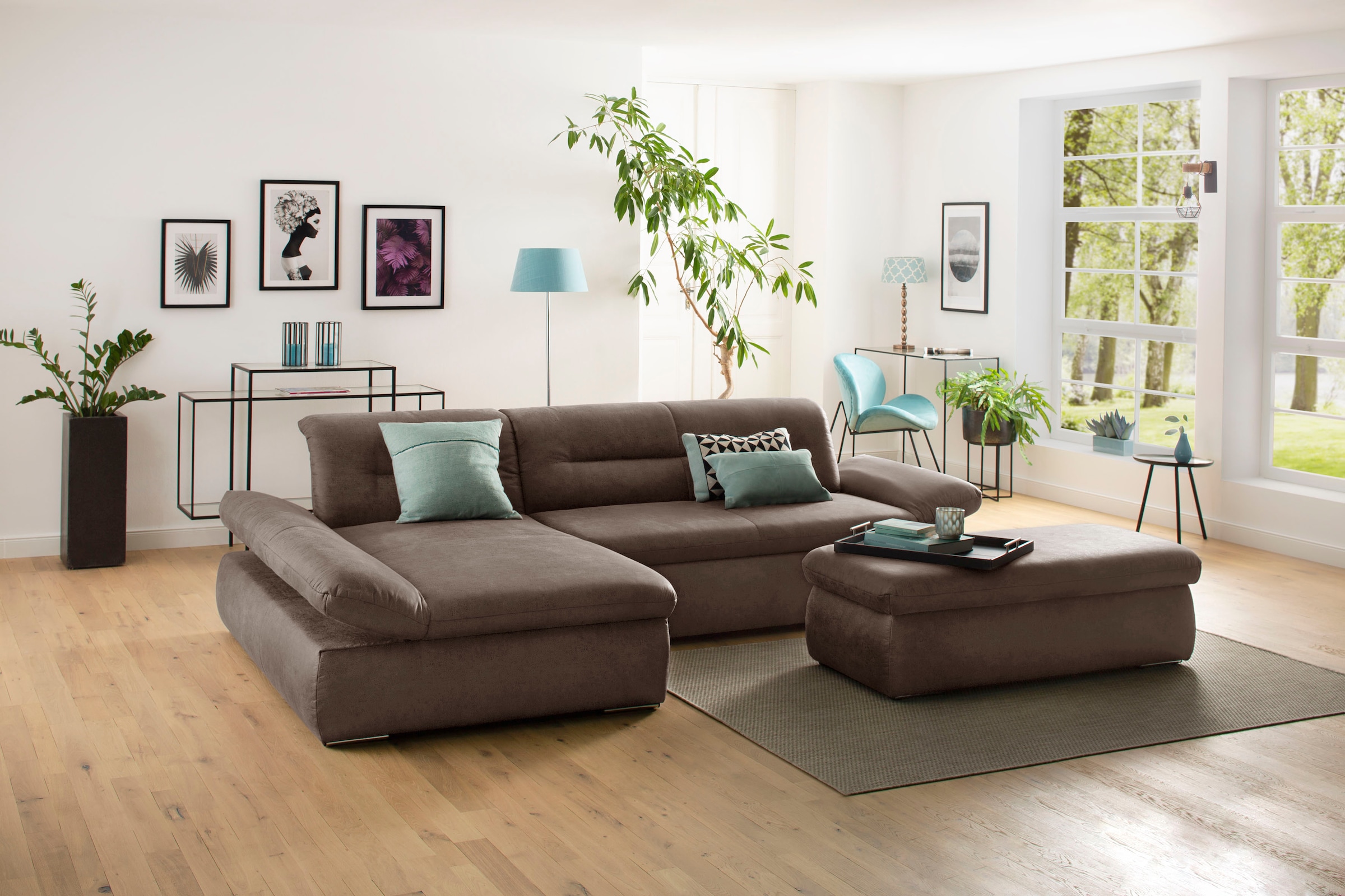 Ecksofa »Avesa L-Form«, Wahlweise mit Armteilvertsellung und Bettfunktion, B/T/H:...