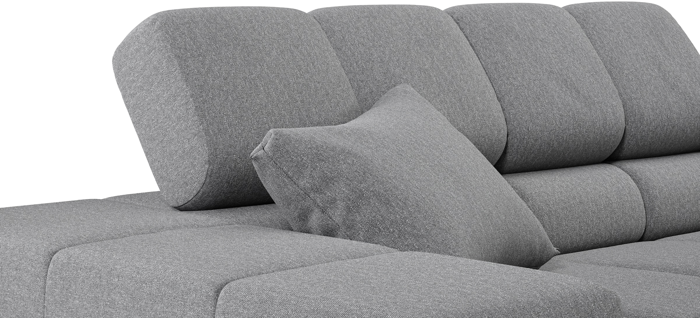 INOSIGN Ecksofa »Ancona incl. Kopfteilverstellung, Zierkissen Breite 319cm, L-Form«, wahlweise motorische Sitztiefenverstellung, auch in Cord + Easy Care