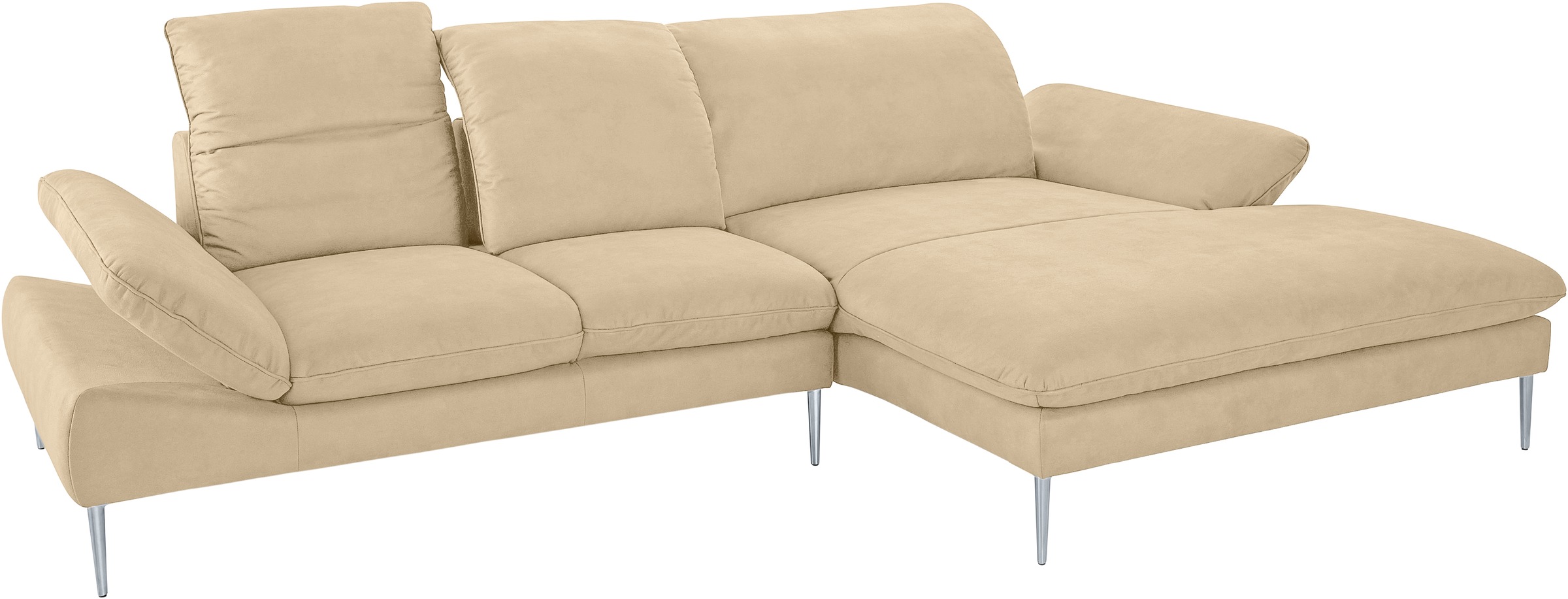 W.SCHILLIG Ecksofa »enjoy&MORE, Designsofa, elegant und bequem, L-Form«, mit Sitztiefenverstellung, Füße silber matt, Breite 310 cm