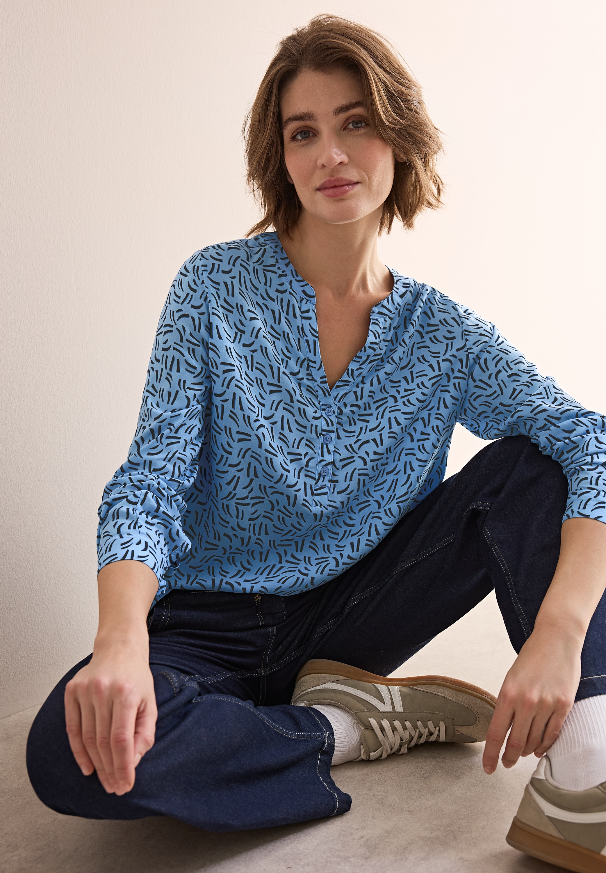 Cecil Langarmbluse, mit All-Over Print