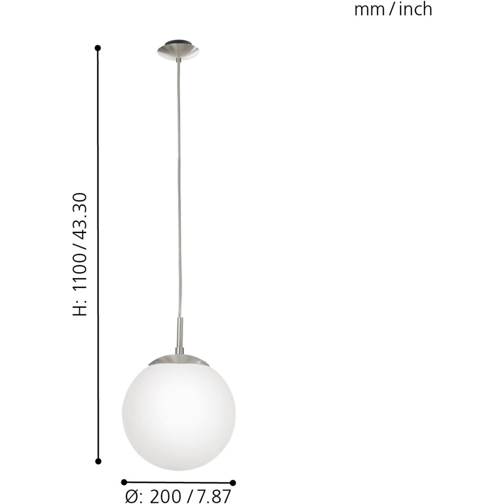 EGLO Hängeleuchte »RONDO«, 1 flammig-flammig, Pendelleuchte, Pendellampe