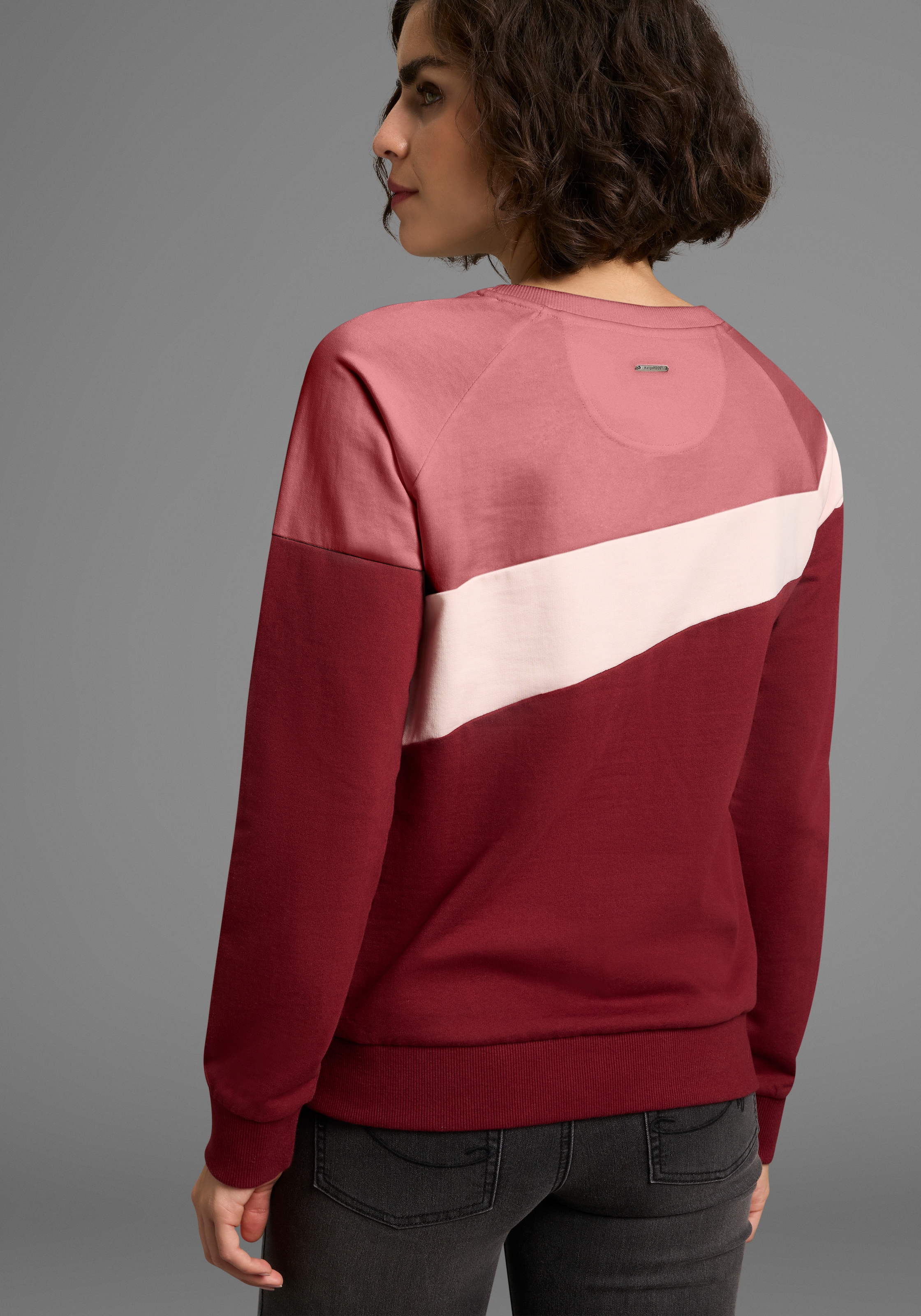 KangaROOS Sweatshirt , im Colorblock Design mit süßen Details
