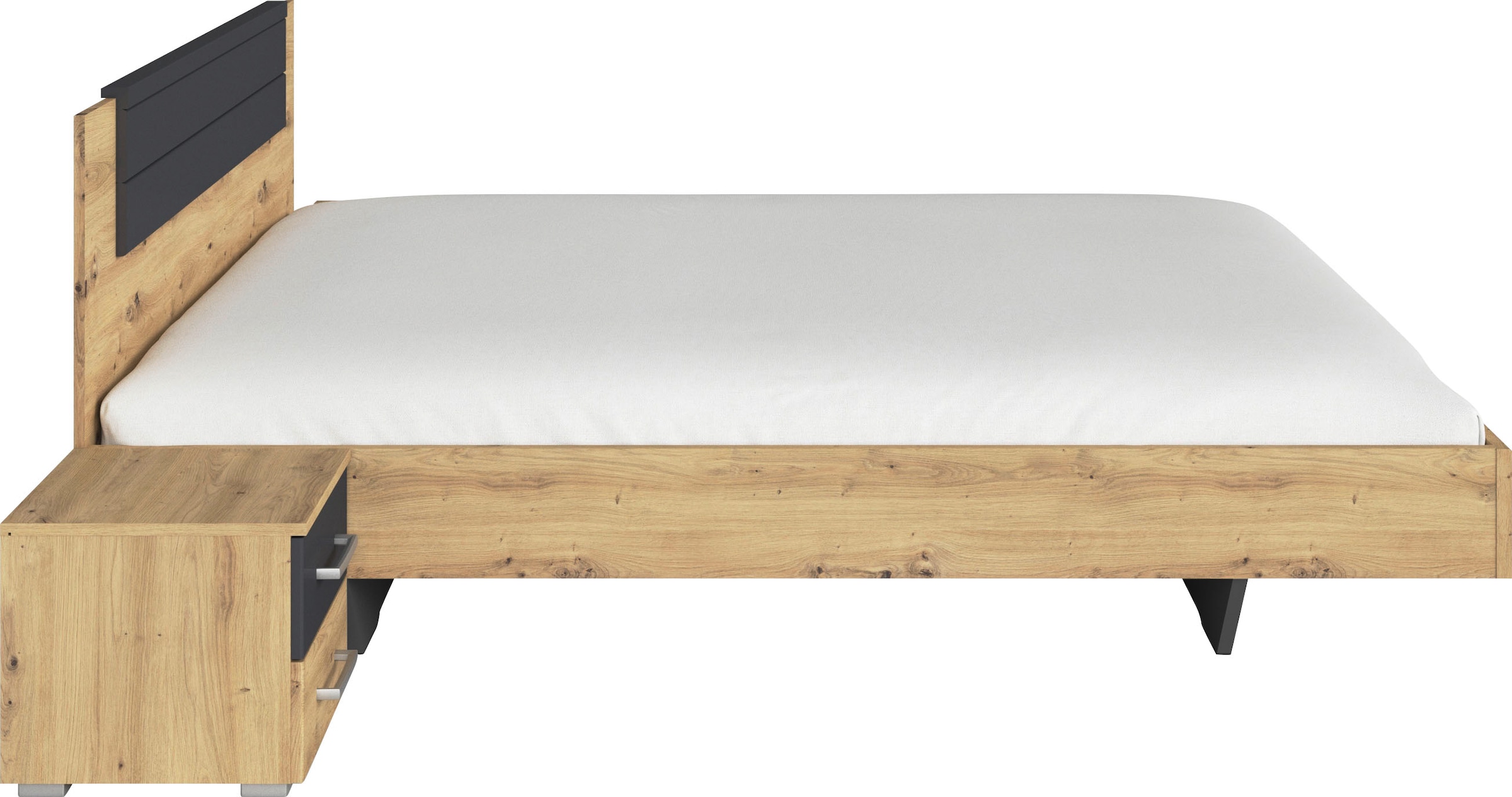 rauch Bettanlage »Doppelbett Futonbett BARCELONA in schwebender Optik«, (Set, 3 tlg.), und Farbabsetzungen mit 2 Nachttischen MADE IN GERMANY