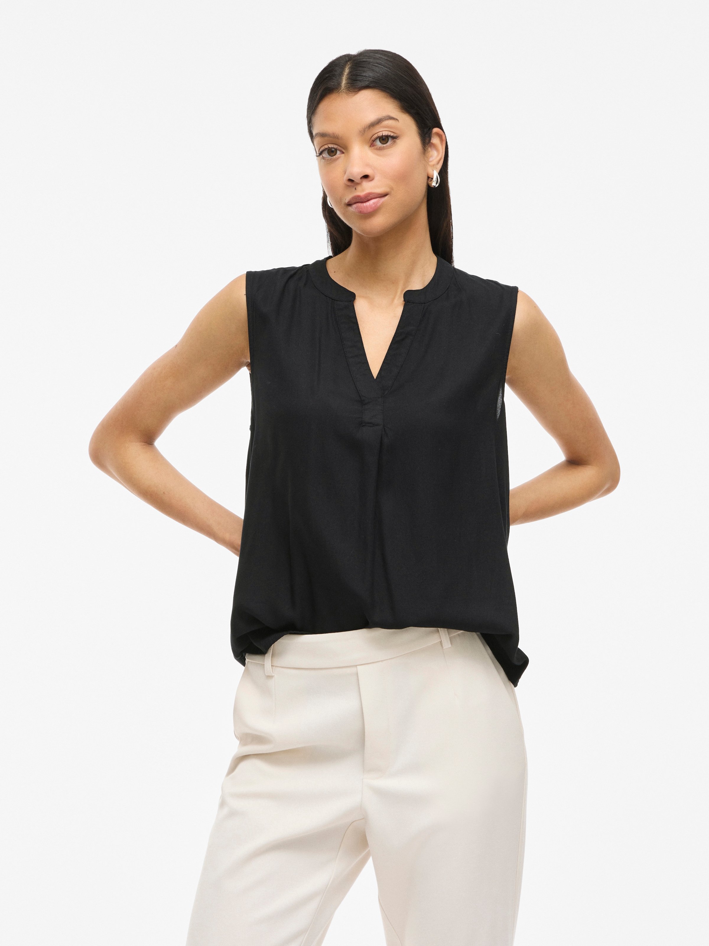 Vila Blusentop »VIROSA V-NECK S/L TOP - NOOS«