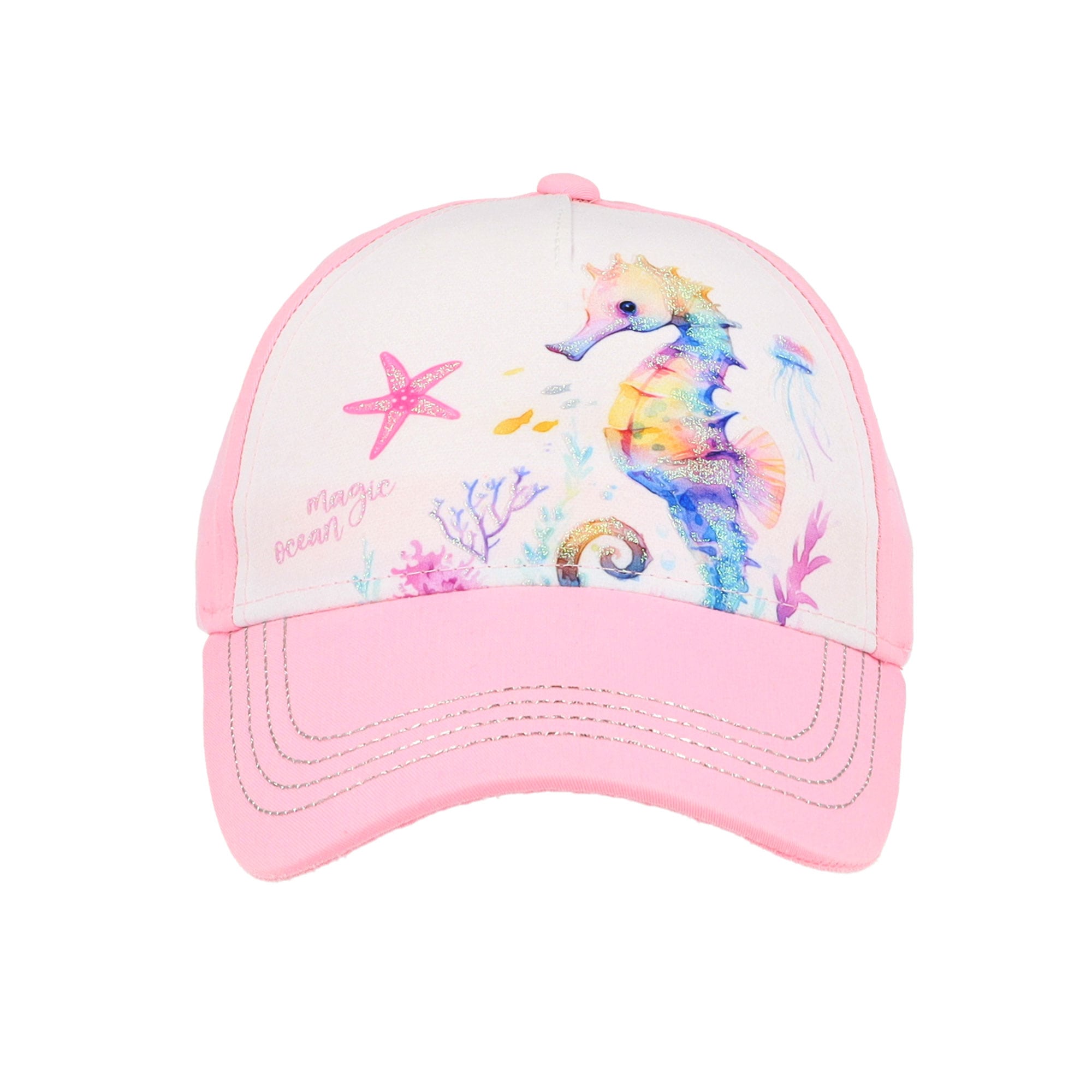 MAXIMO Baseball Cap 1 Stk. Rosa, Seepferdchen, Glitzer, Klettverschluss, Basecap, Mädchen