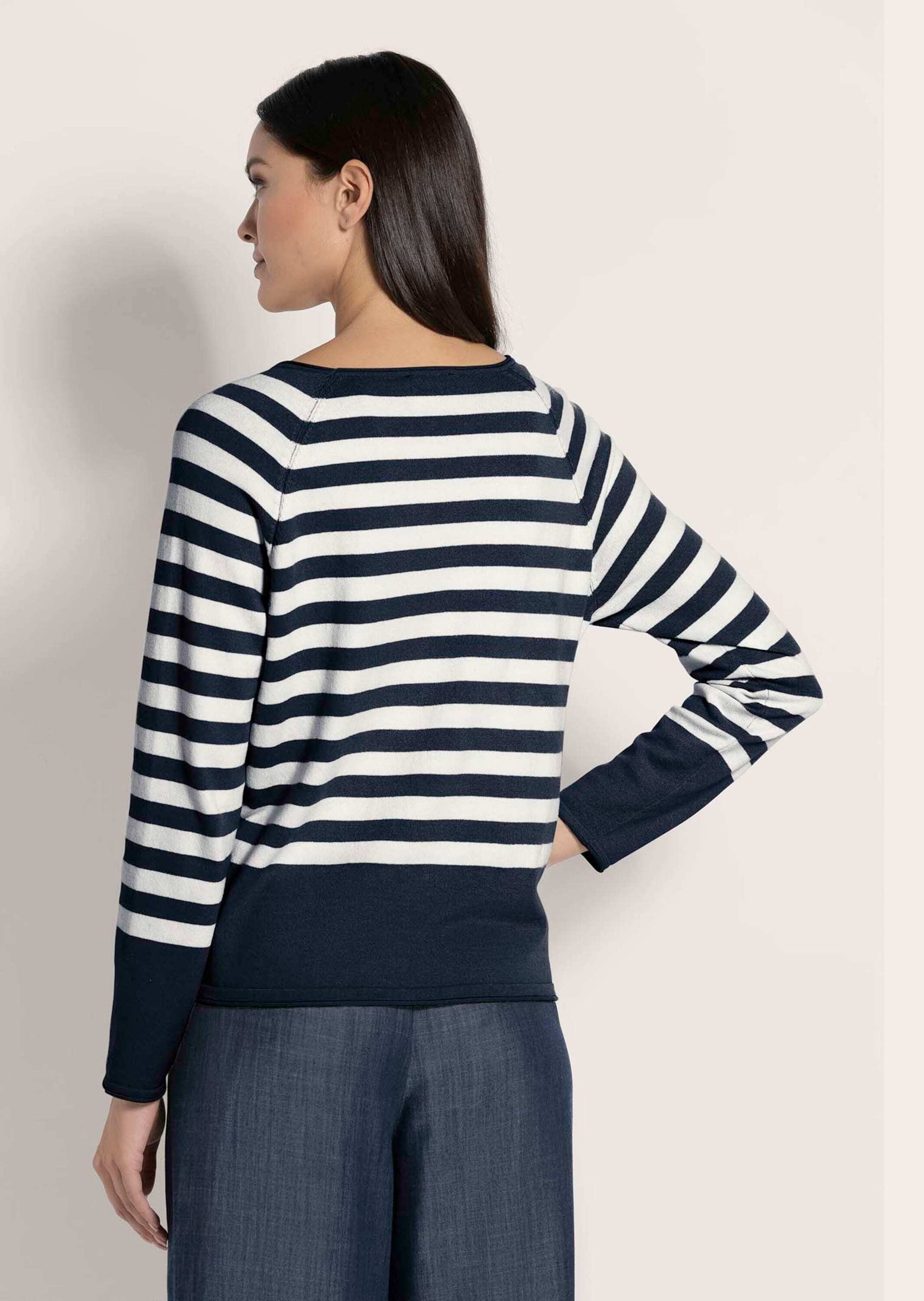 MADELEINE Longpullover »Pullover Rundhals-Pullover mit Tasche«