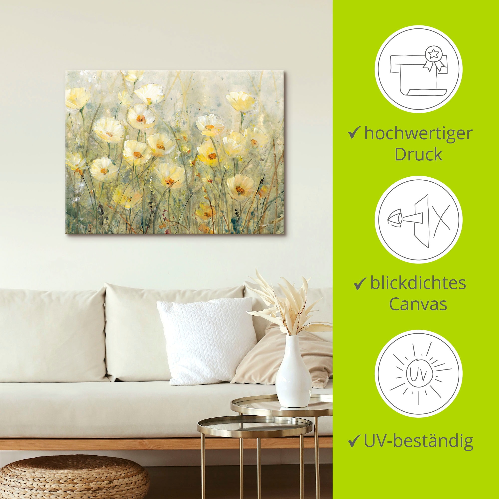 Artland Wandbild »Sommer in voller Blüte I«, Blumenwiese, (1 St.), als Alubild, Outdoorbild, Leinwandbild, Poster, Wandaufkleber