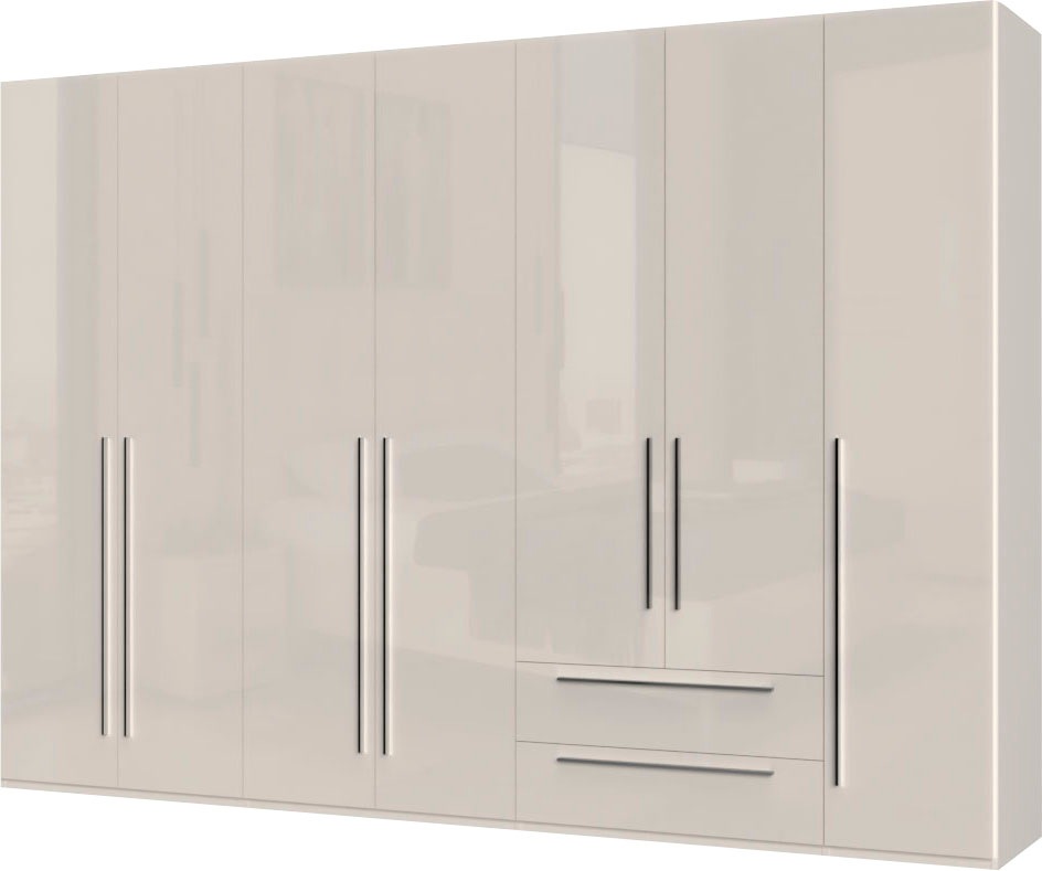 Places of Style Kleiderschrank »Piano, UV lackiert, hochglänzend in beige oder weiß, FSC-zertifiziert«, (Made in Europe), in vielen Breiten, Höhe 224cm, mit Soft-Close Funktion, 2 Schubladen