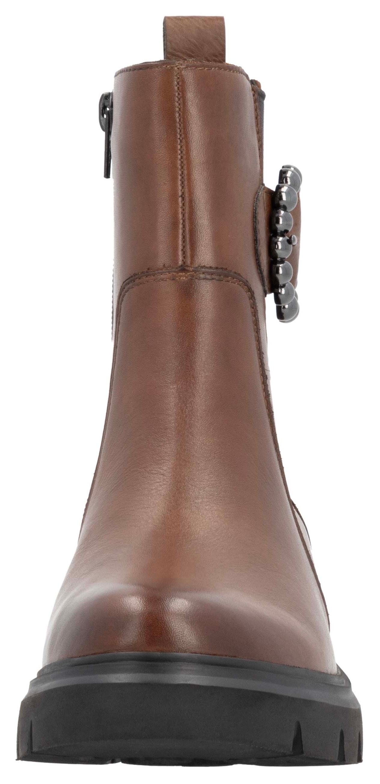 Remonte Chelseaboots, Blockabsatz, Businessmode, Stiefelette mit schöner Zierschnalle