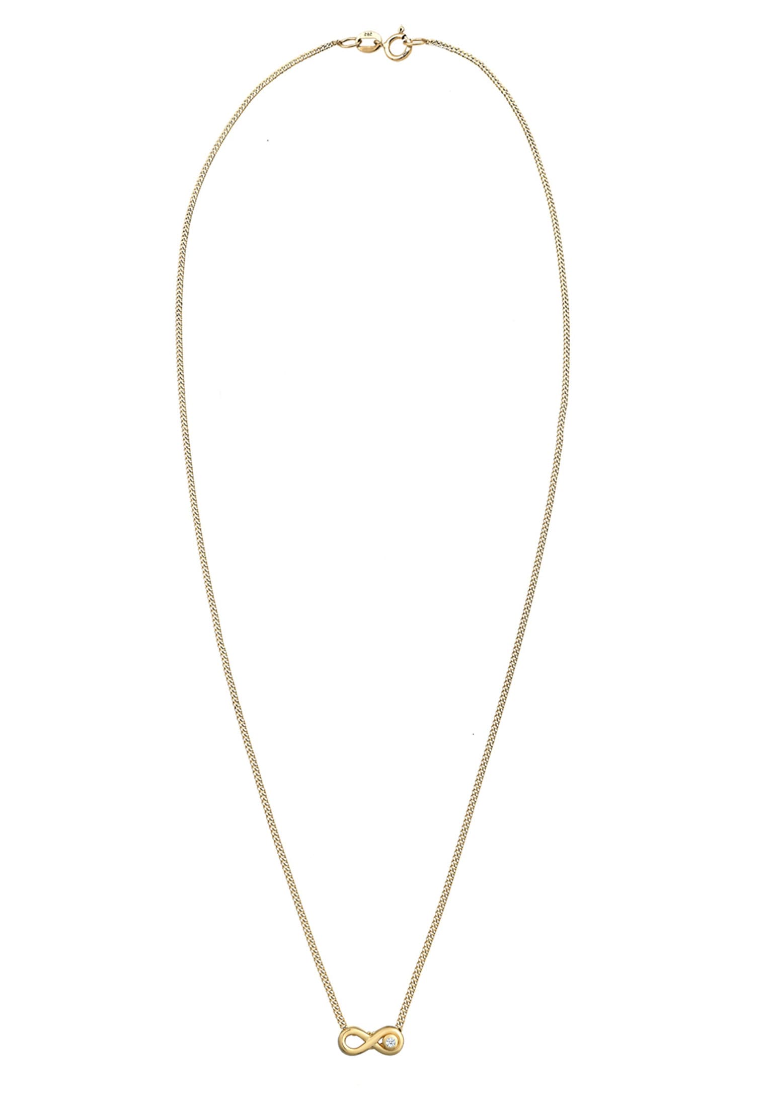 Elli DIAMONDS Silberkette »Halskette Infinity Diamant Weiß (0,015 ct) 585 Gelbgold«