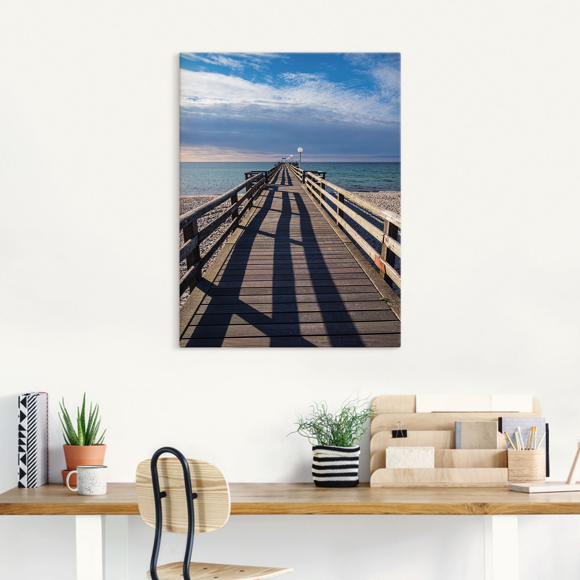 Artland Wandbild »Seebrücke an der Ostseeküste in Rerik«, Küstenbilder, (1 St.), als Alubild, Leinwandbild, Wandaufkleber oder Poster in versch. Größen
