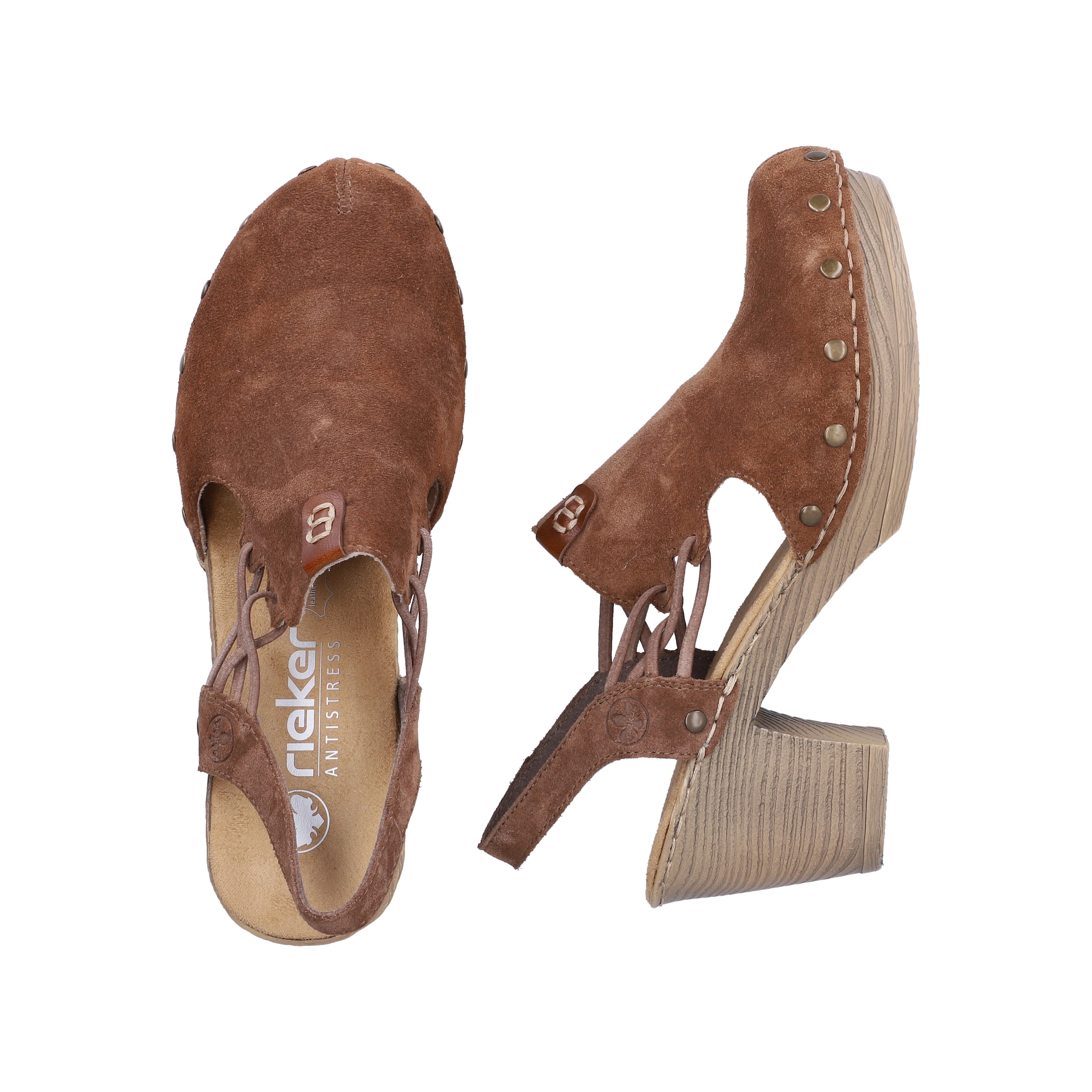 Rieker Clog  Sabot, Sandalette, Sommerschuh mit seitlichen Gummizügen