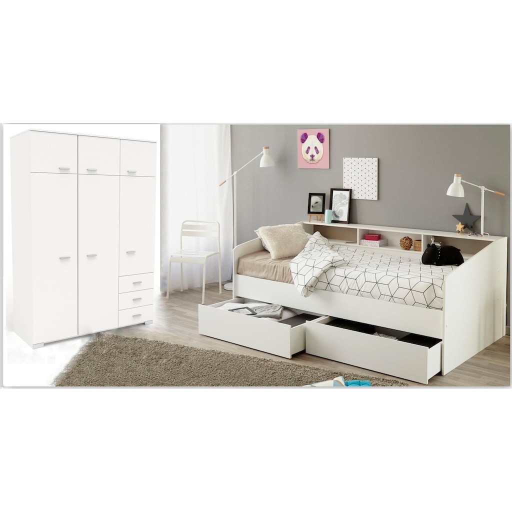 Parisot Jugendzimmer-Set »Sleep«, (Set, 2 St., Kleiderschrank und Stauraumbett)