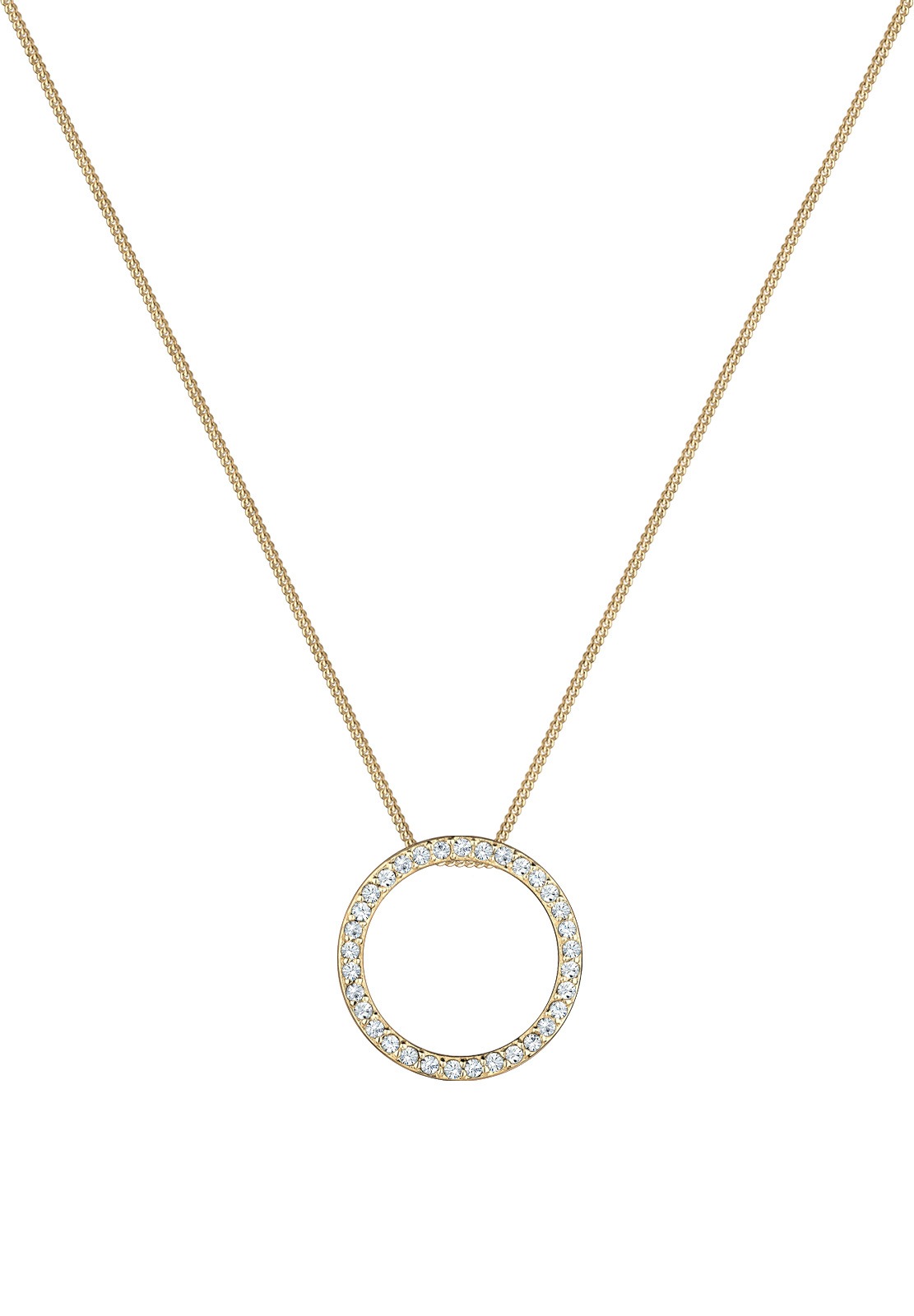 Elli Silberkette »Halskette Kreis Kristalle 925 Silber«
