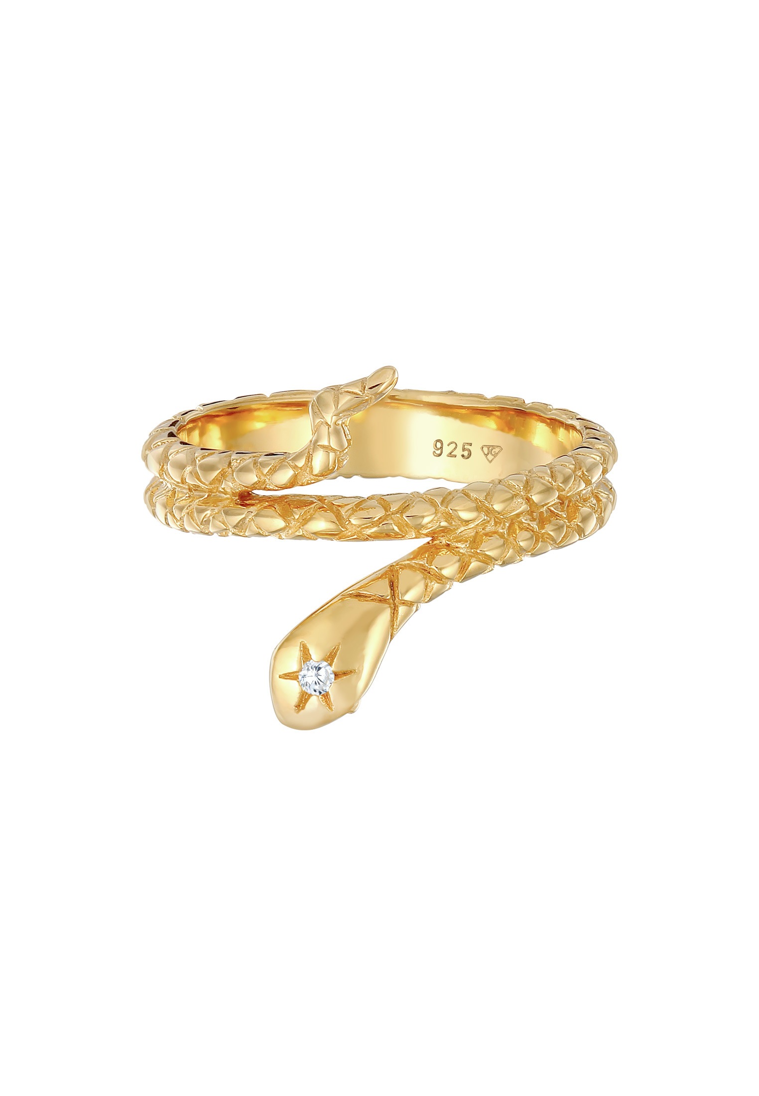 Elli Silberring »Ring Schlange Wickelring Zirkonia 925 Silber«