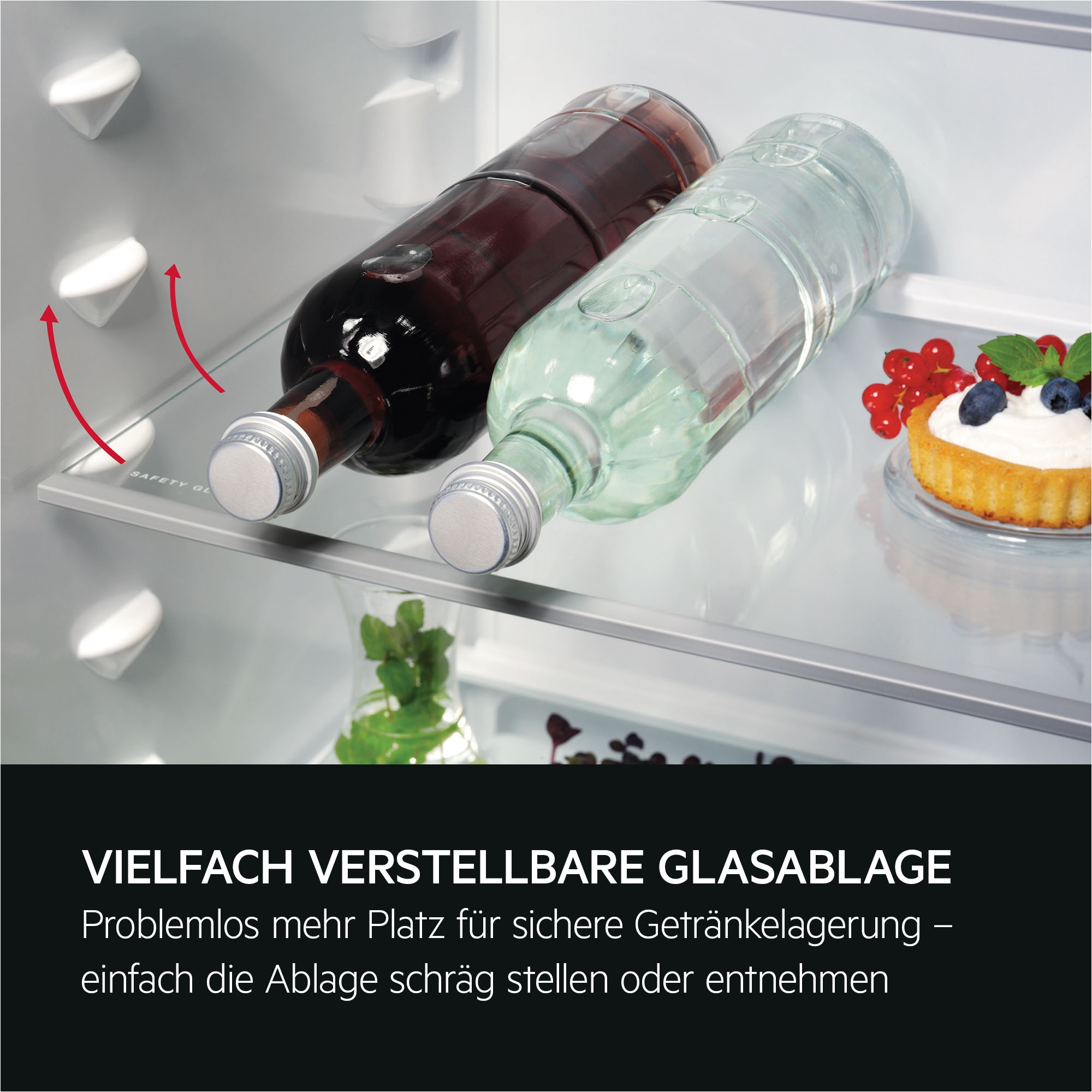 AEG Einbaukühlschrank Serie 5000 »TSK5O88WDF« 87,3 cm hoch 55,6 cm breit 137 L, variable Glasablagen bis zu 25 kg belastbar, Touch, Festtür