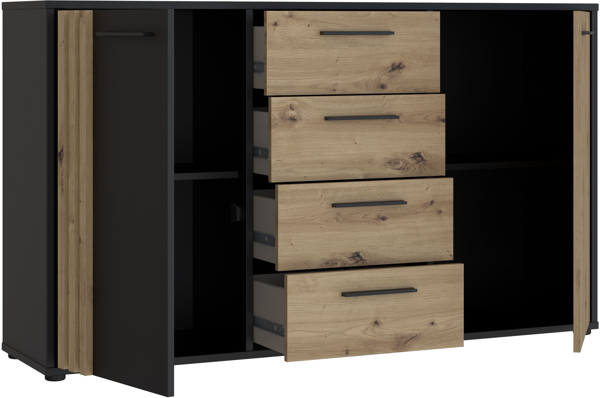 FORTE Sideboard »Cardigan«, Sideboard, 2 farbig, Stauraum, Schubkasten, Soft Close,Breite 142,6cm