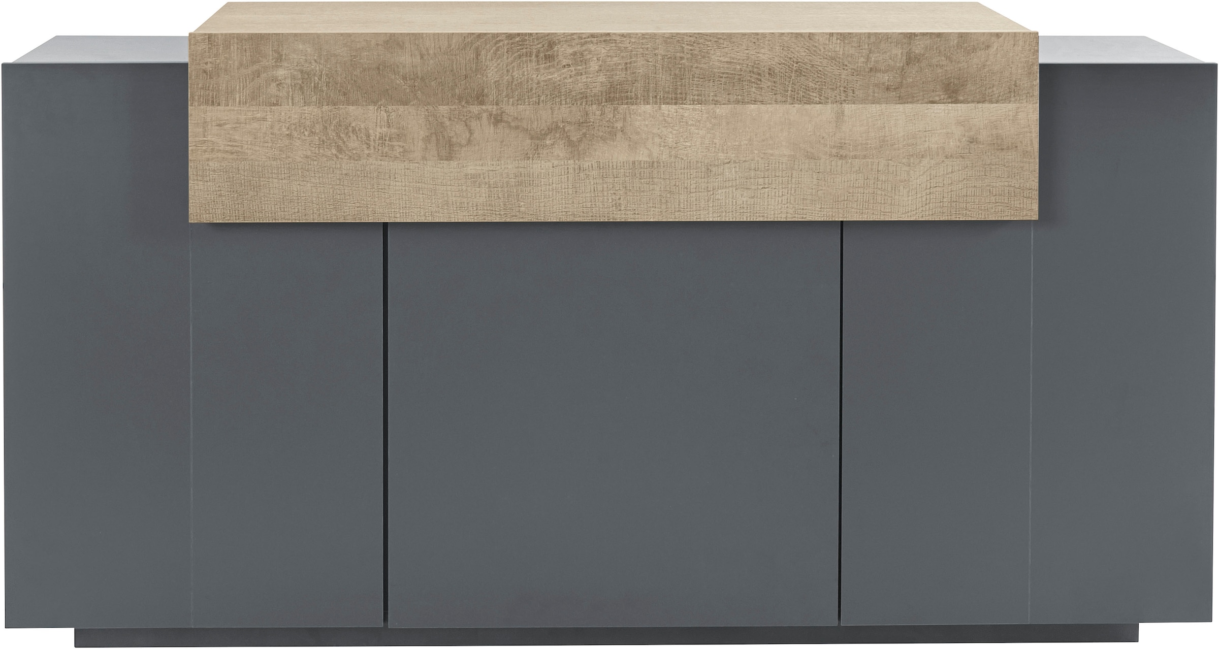 INOSIGN Sideboard »Coro, Kommode, Schrank, Kredenz, grifflos mit Einlegeböden«, mit 1 klappe, 3 Türen, Doppeltiefe B/T/H 160x45x85,6cm