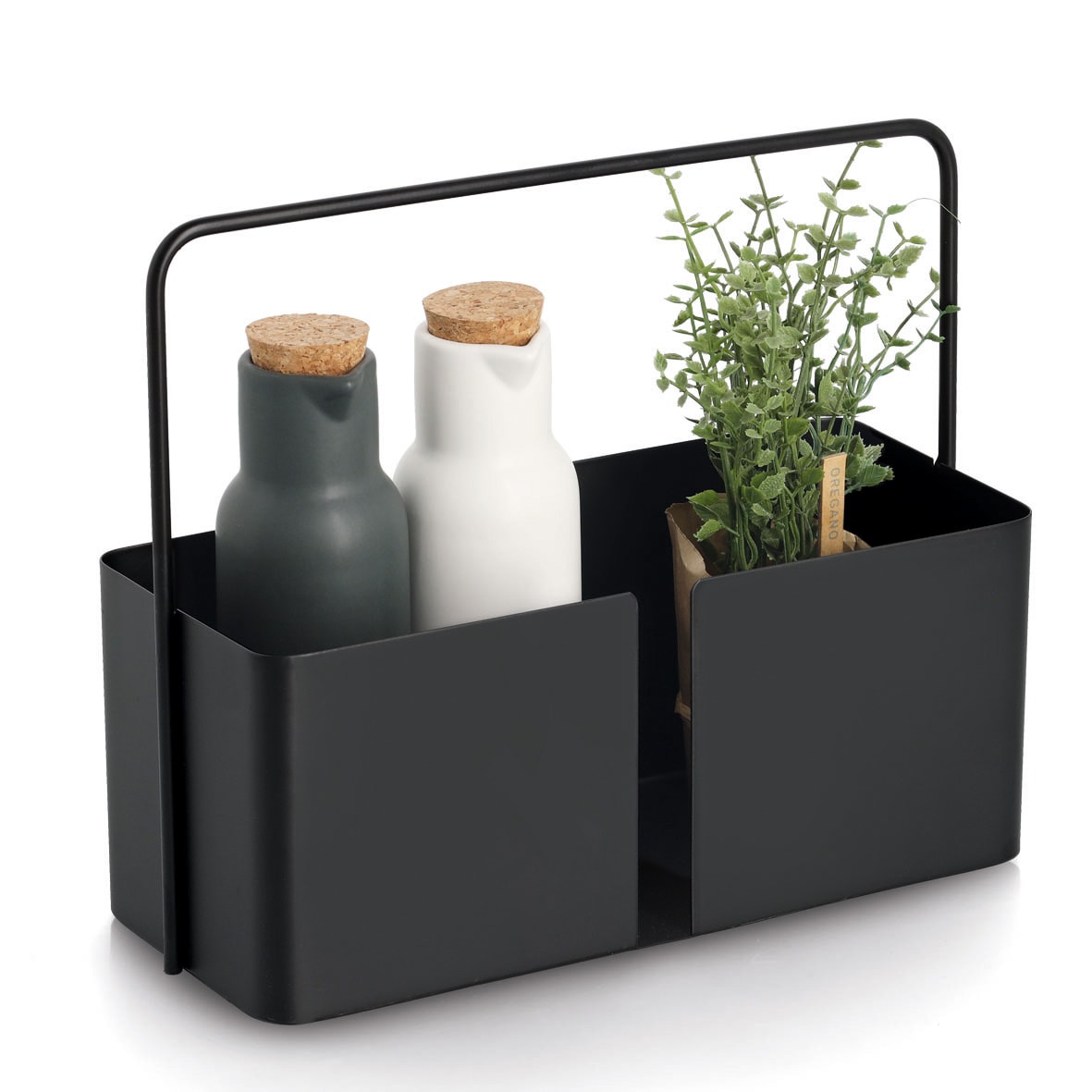 Zeller Present Menage »Tragekorb« Metall, schwarz - ca. 30x12x24,5 cm