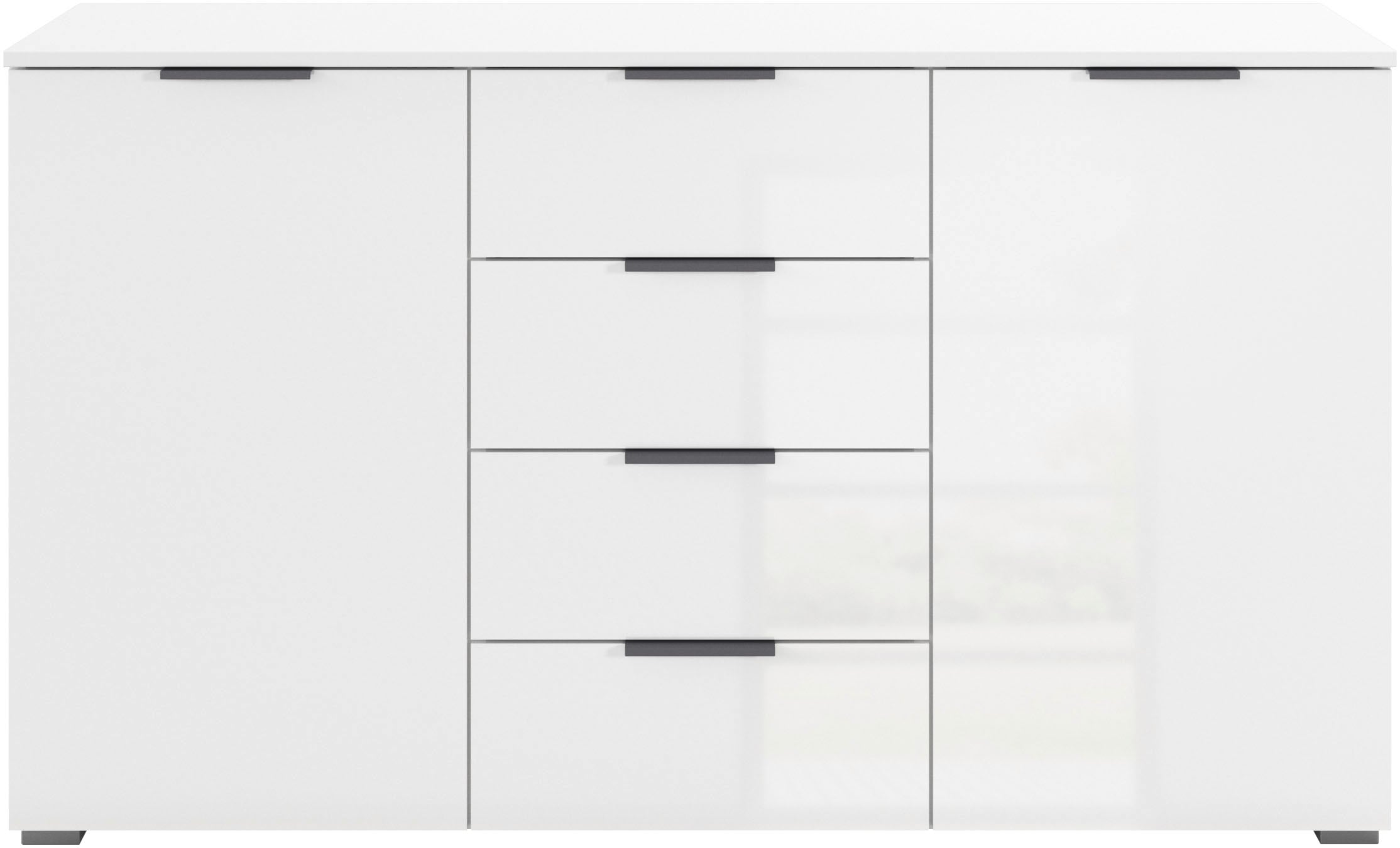 rauch Kombikommode »Sideboard Schubladenkommode AGORDO mit Dekor- oder Hochglanzfront«, (in zwei Griff-Farben), mit 4 Schubkästen und 2 Türen sowie Metallgriffen MADE IN GERMANY