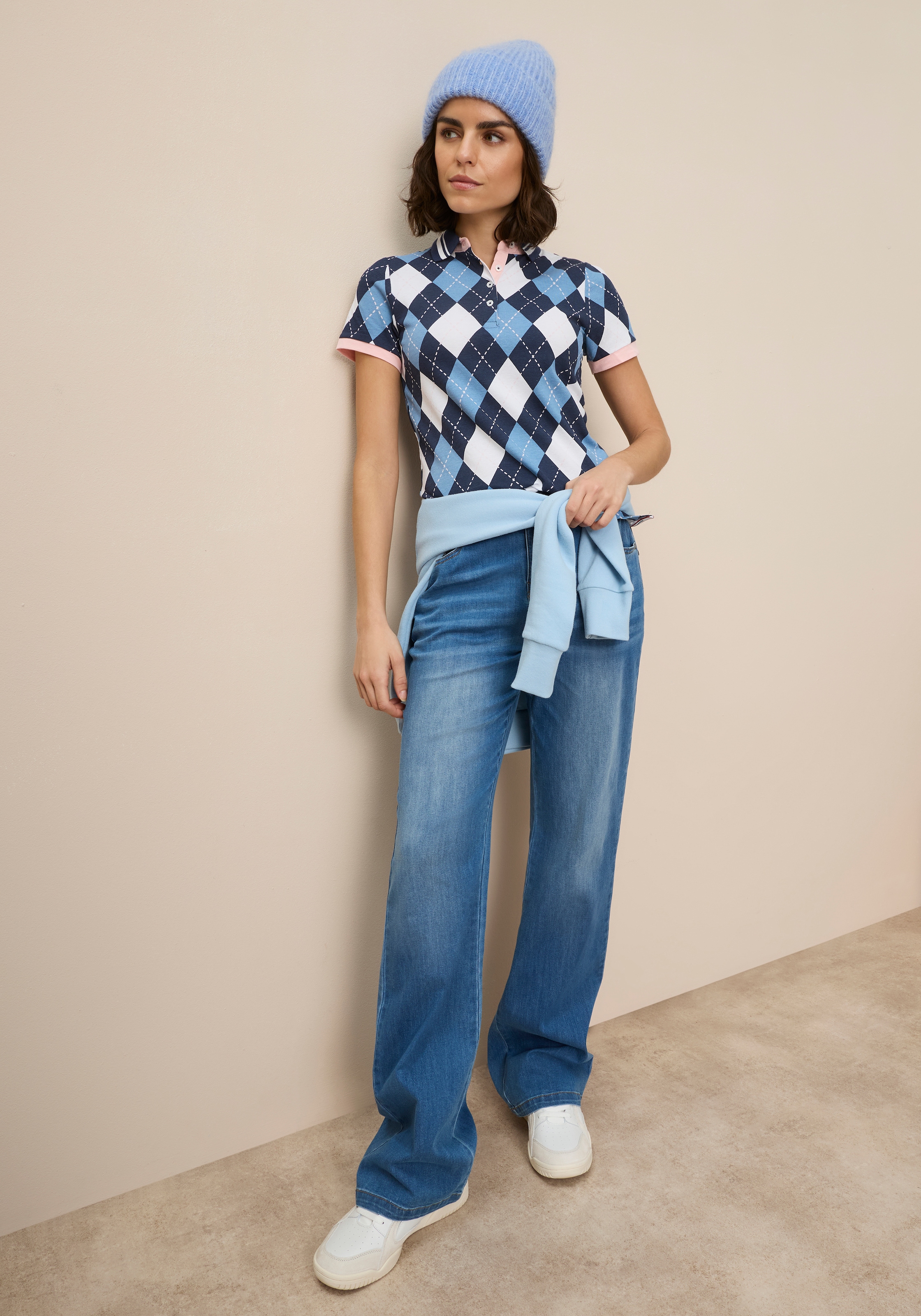 KangaROOS Poloshirt Kurzarm,  figurbetonte Passform,  Polokragen mit Knopfleiste