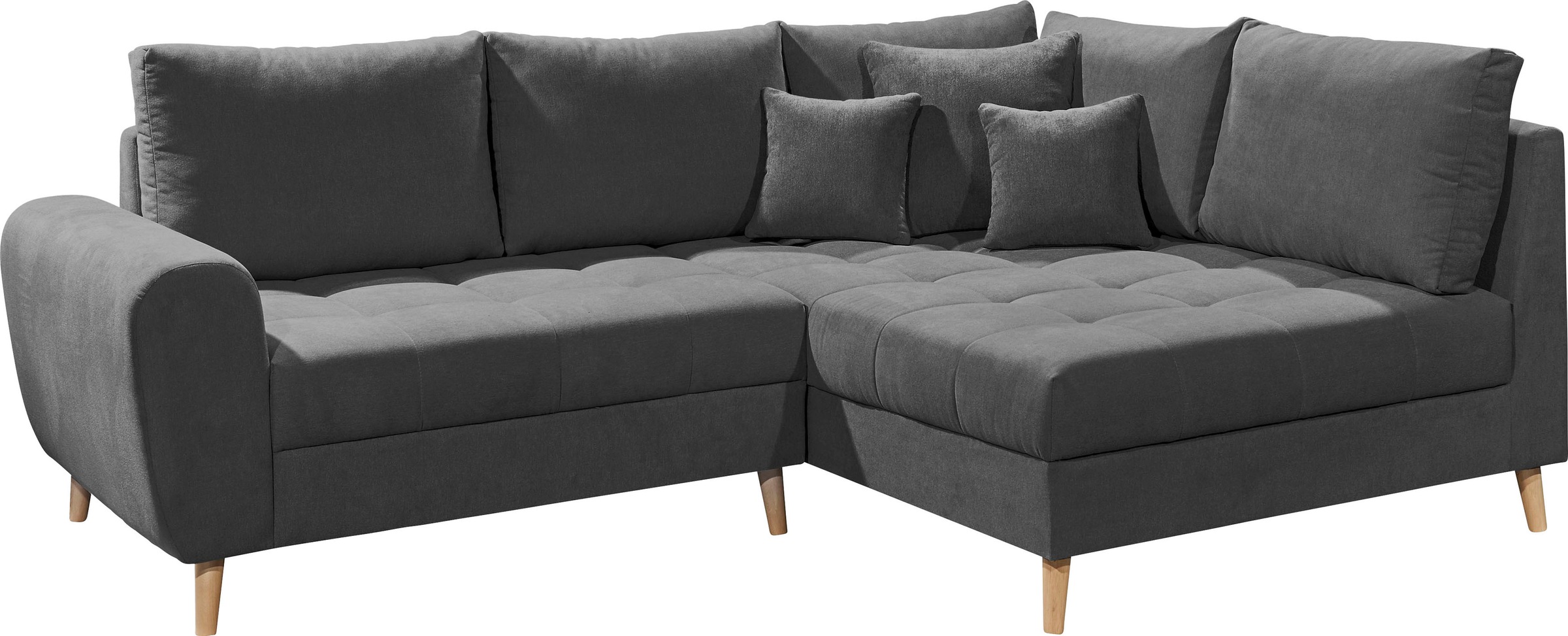 ED EXCITING DESIGN Ecksofa »Alice L-Form«, (Set), mit Hocker & 3 Zierkissen