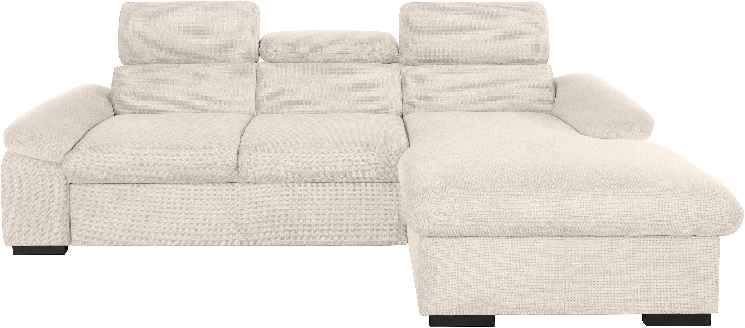 COTTA Ecksofa »Lola L-Form mit Kopfteilfunktion & Hocker«, (Set, mit Hocker), wahlweise mit Bettfunktion, Bettkasten & Armteilverstellung