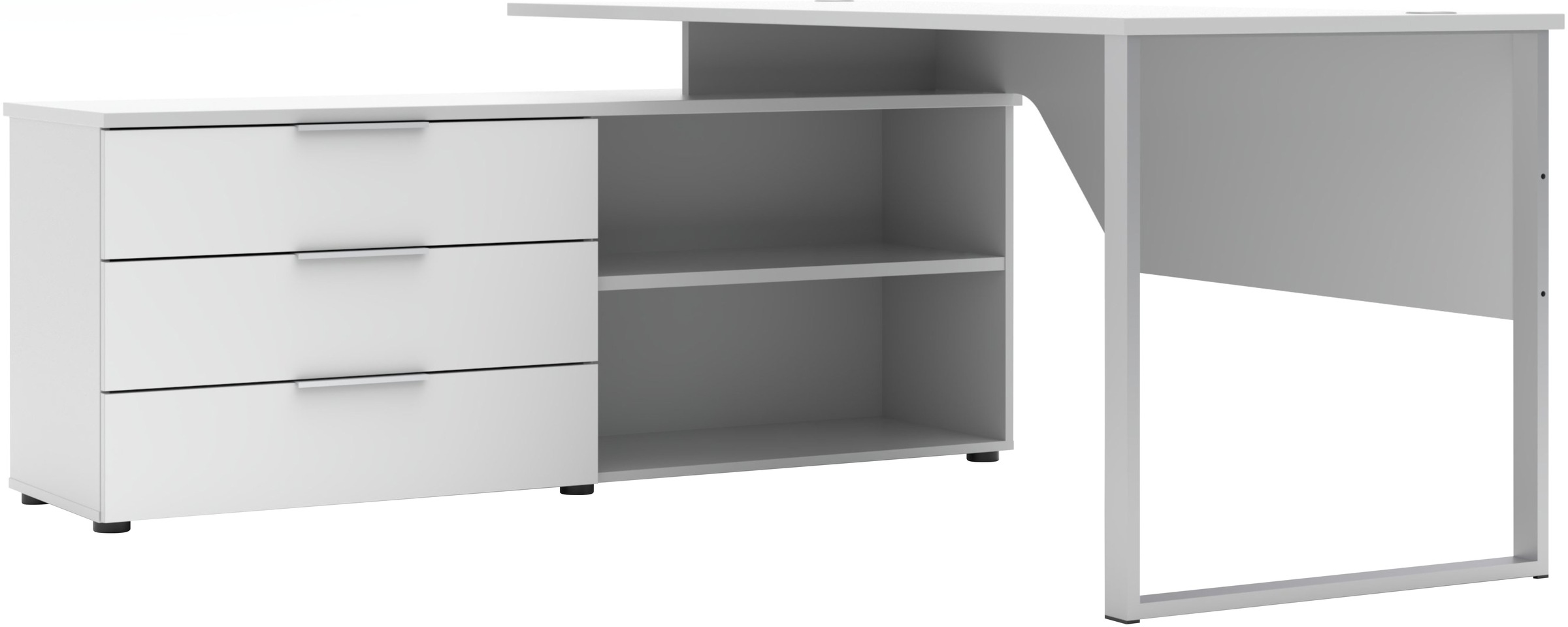 Innostyle Schreibtisch »Schreibtisch Santorin, 180/77/160 cm ( B/H/T)« 1 Stk. tlg. Tischplatten: kratzfest und wasserfest, 3 Schubladen, 2 Fächer