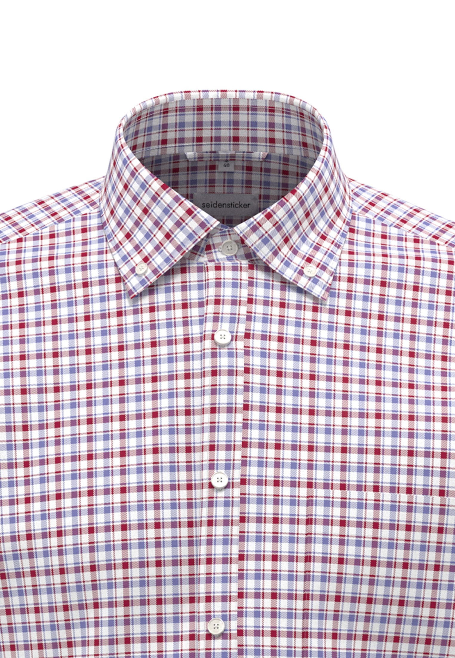 seidensticker Businesshemd »Regular« Regular 1/2 Button-Down-Kragen Karo