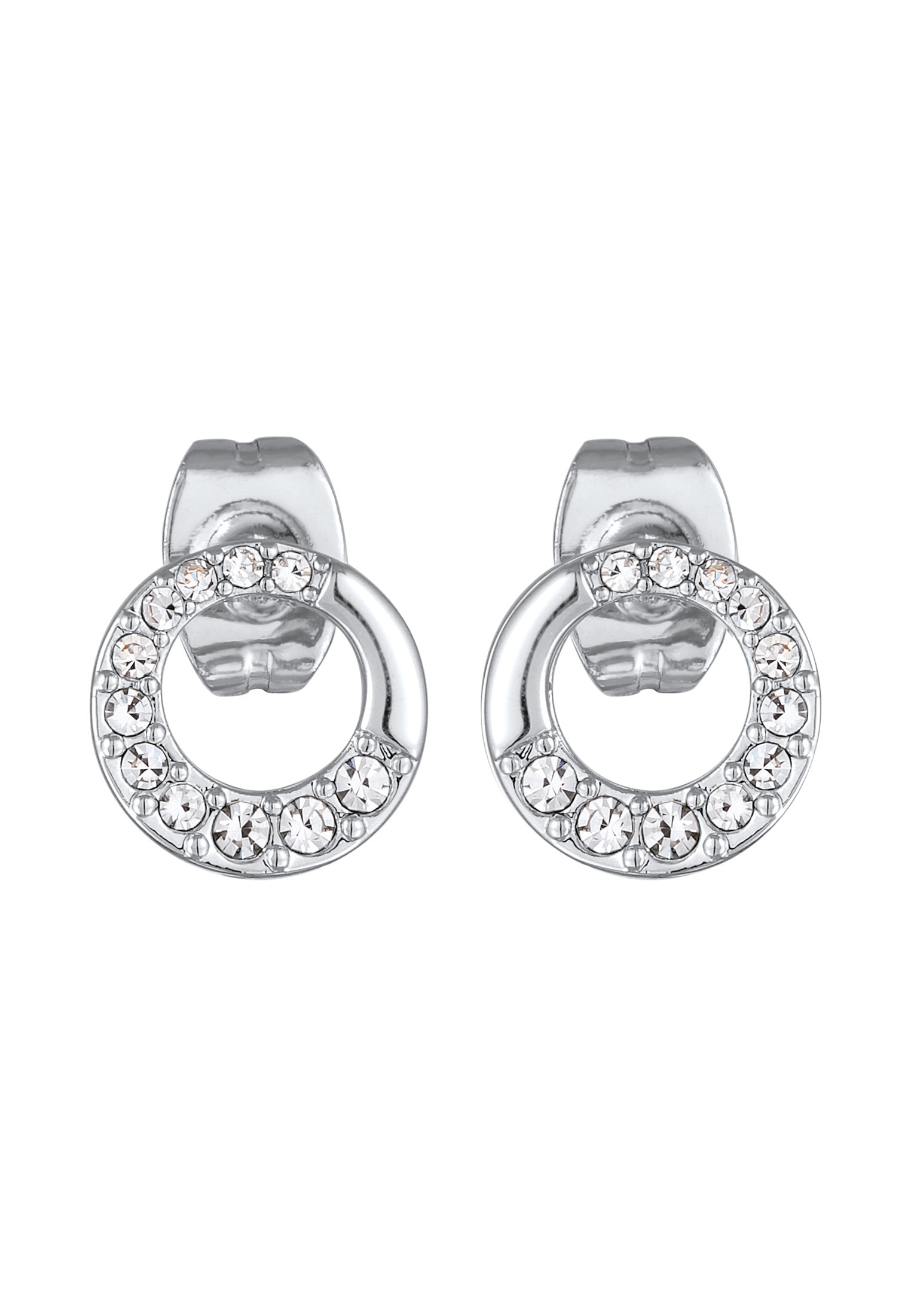 Elli Paar Ohrstecker »Ohrringe Ohrstecker Damen Kreis Kristalle Elegant Goldfarben«