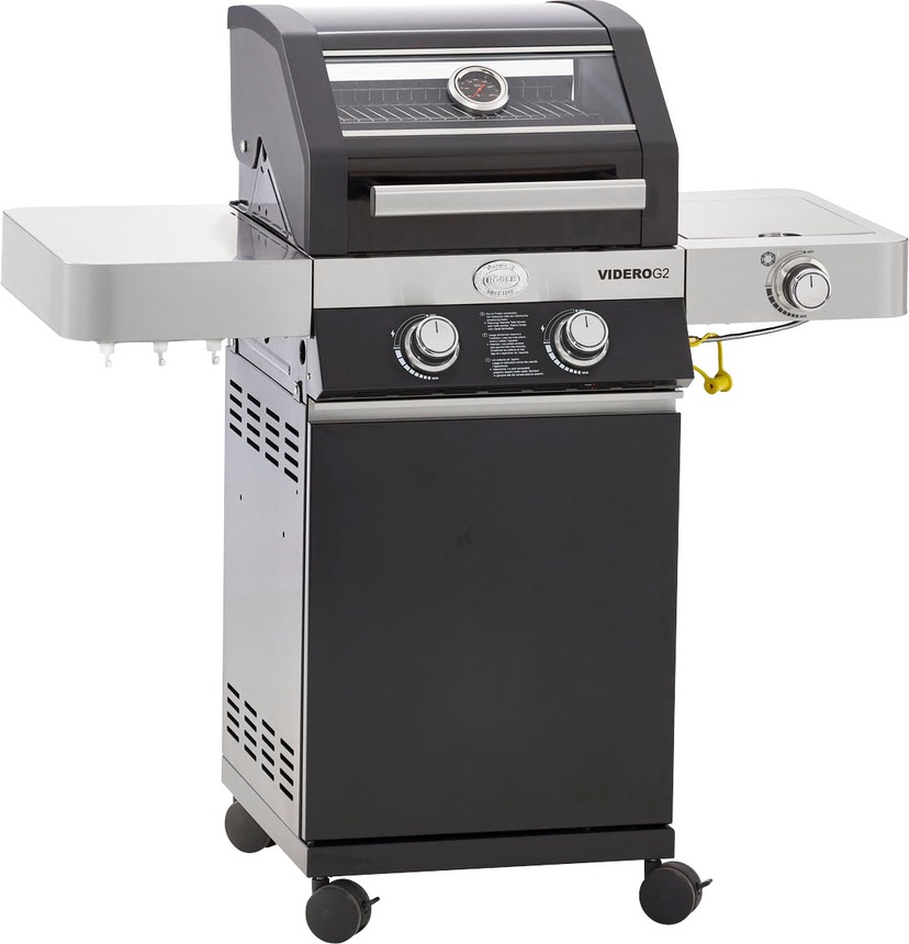 Gasgrill »BBQ-Station VIDERO, 25514«, G2 Schwarz, 2 Haupt- und 1 Seitenbrenner,...