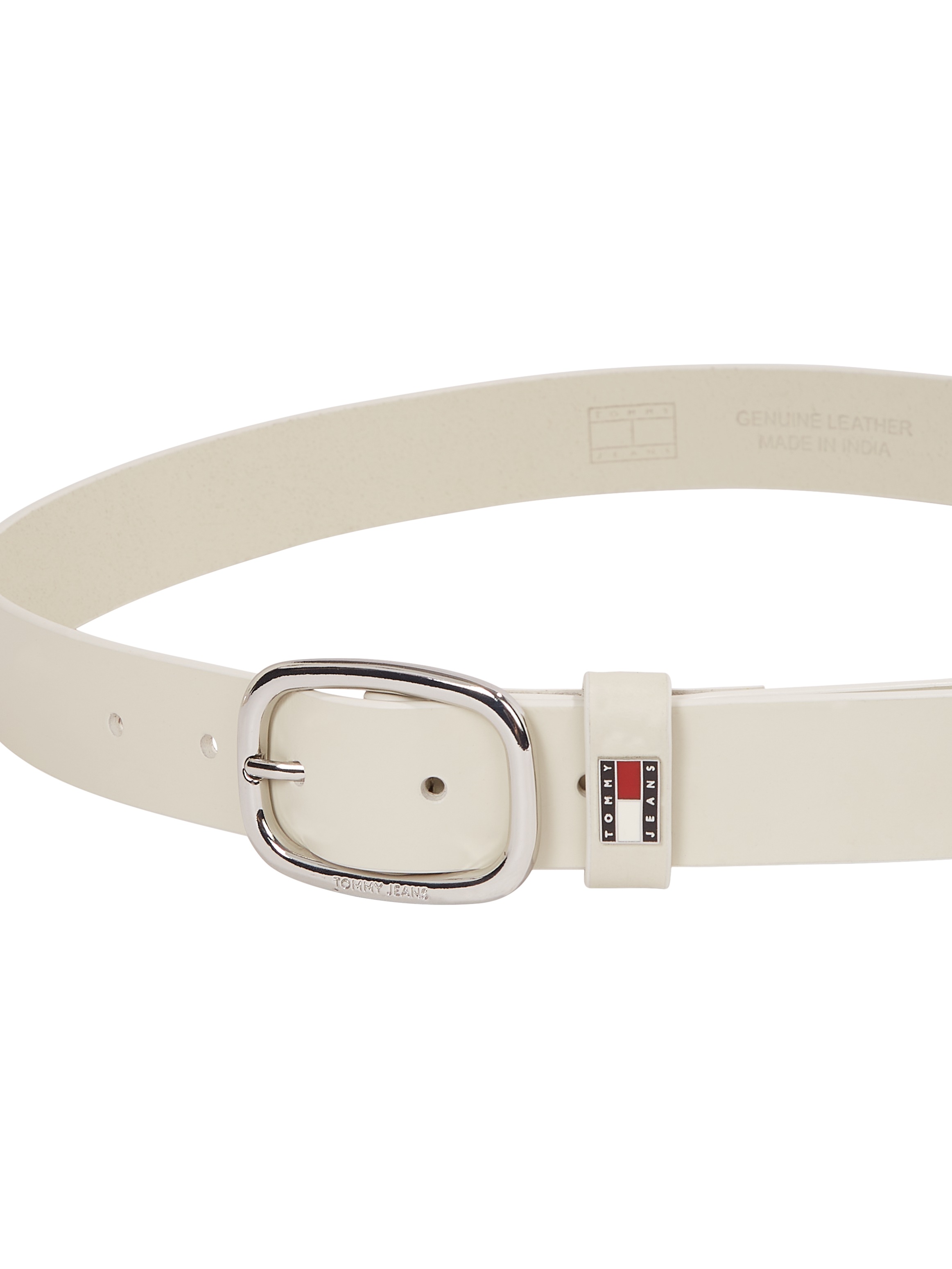 Tommy Jeans Ledergürtel »TJW OVAL 3.0«, Ovale Einfachdornschließe und Logo am Verschluss