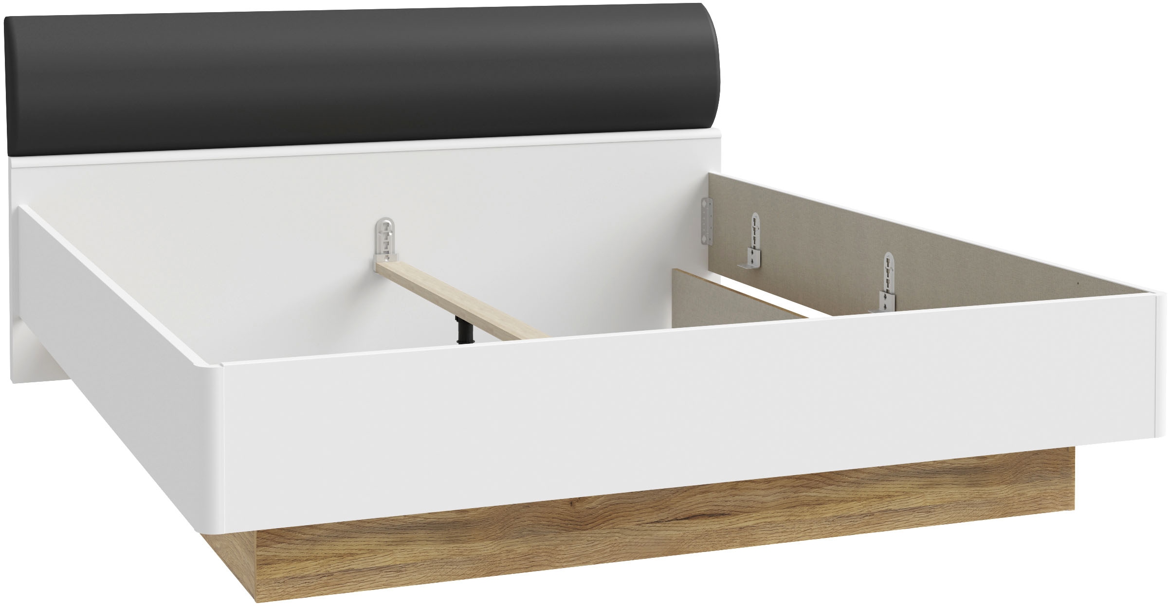 FORTE Bett »MAYACUS, Belastberikeit 240 KG«, Bett mit gepolstertem Kopfteil, Beleuchtung optional bestellbar
