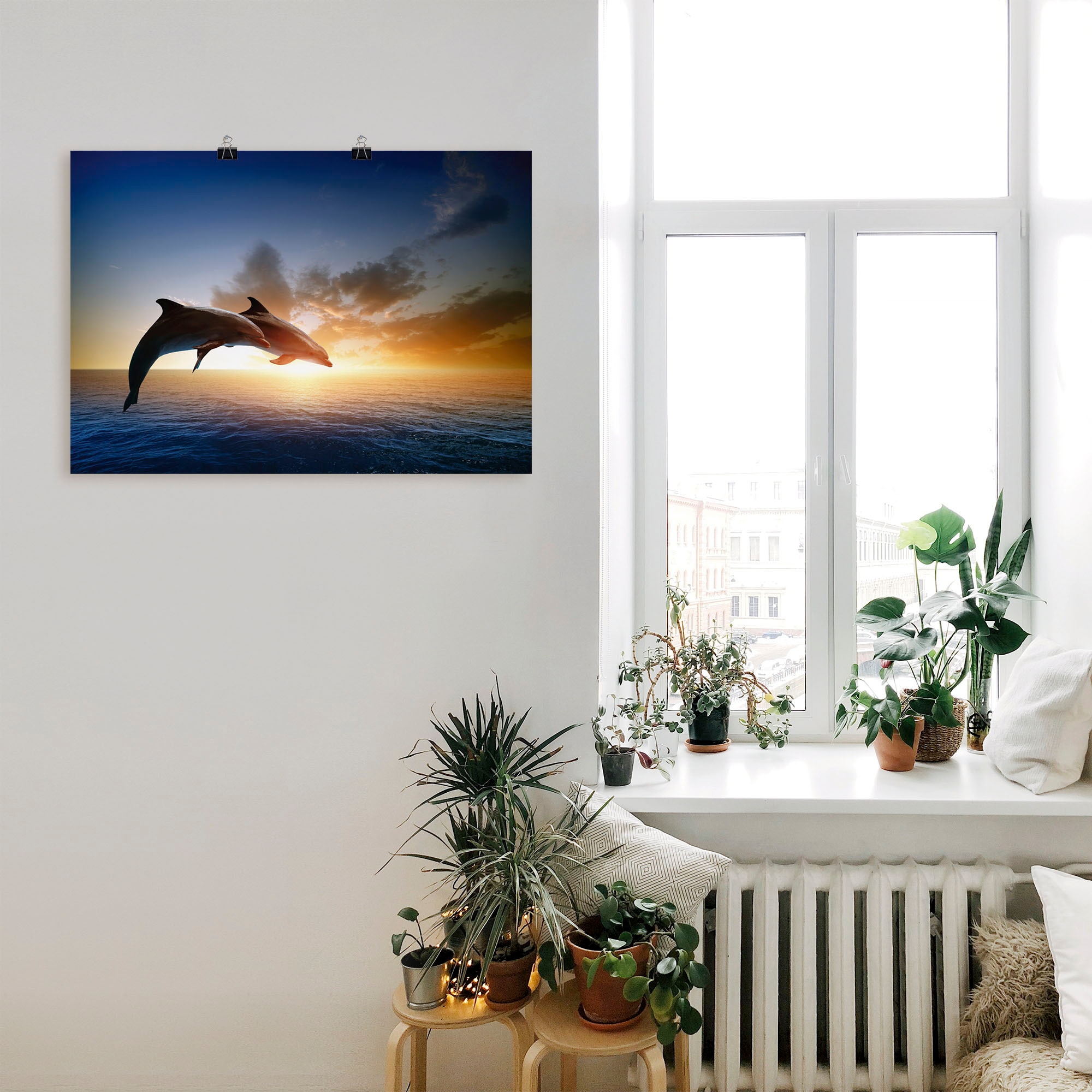 Artland Wandbild »Delfinpaar« Wassertiere 1 Stk. tlg. als Leinwandbild, Poster, Wandaufkleber in verschied. Größen