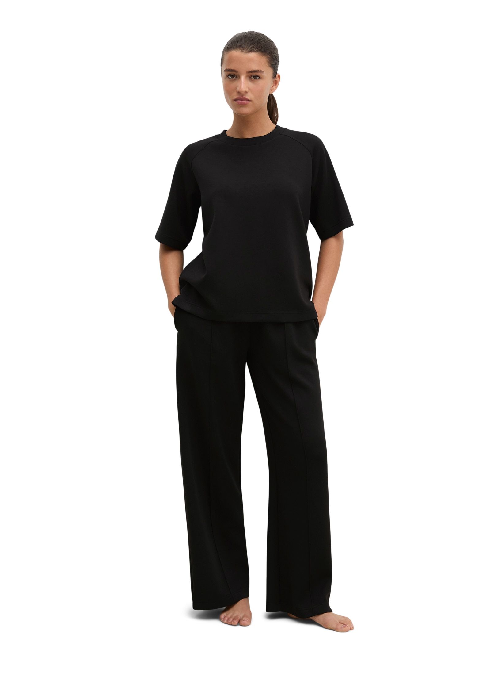 Marc O'Polo Rundhalsshirt lockere Passform, Halbarm, im Overshirt- und Sweatstyle, für Homewear