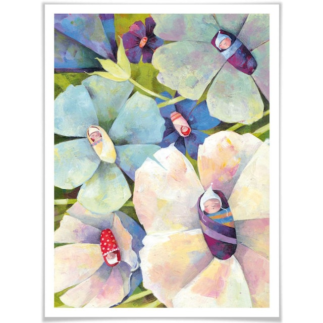 Wall-Art Poster »Märchen Wandbilder Blütenbabies«, Pflanzen, (1 St.), Poster,  Wandbild, Bild, Wandposter auf Rechnung bestellen