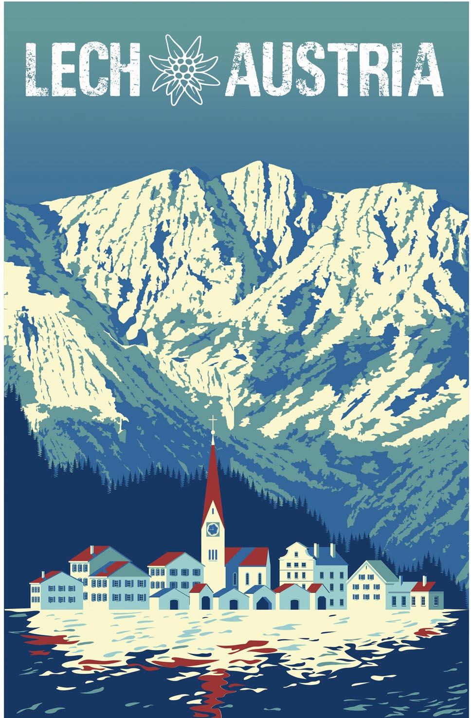 queence Metallbild »Lech«, Berge & Alpenbilder, (1 St.), Stahlschilder