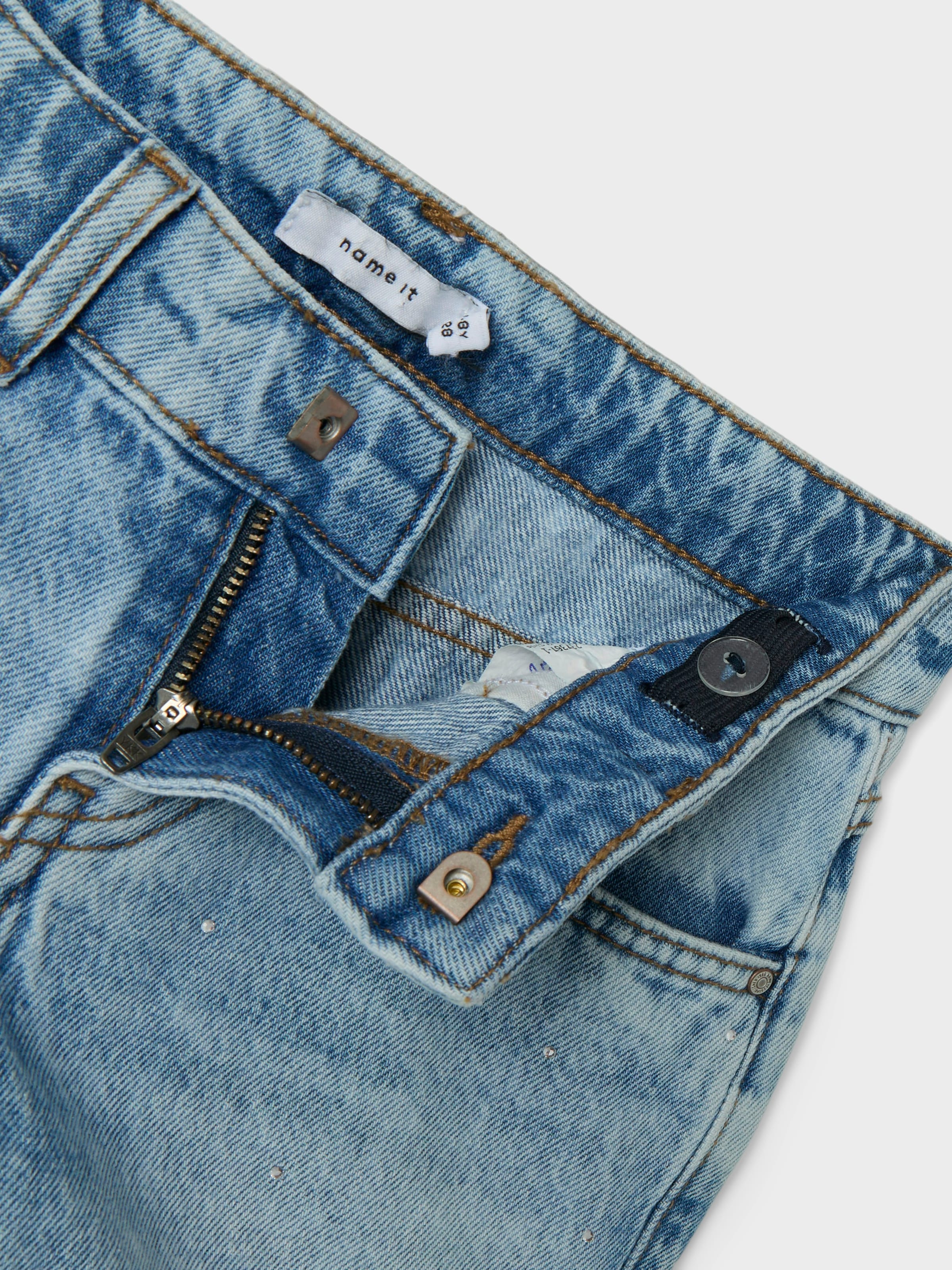 Name It Jeansshorts »NKFROSE REG DNM SHORTS 6042-AC NOOS« Baumwolle, mit Glitzersteinchen