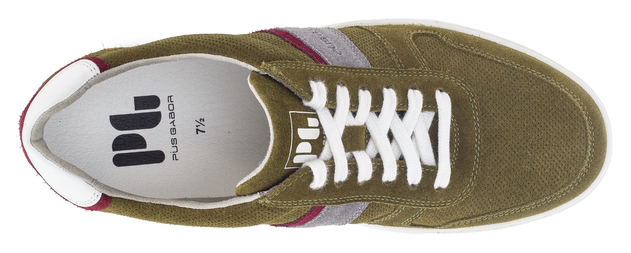 Pius Gabor Sneaker  Freizeitschuh, Halbschuh, Schnürer mit Kontrastbesätze, Weite G