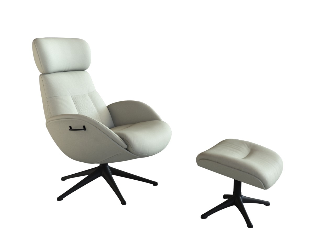 FLEXLUX Relaxsessel »Relaxchairs Elegant«, Premium Komfort, Rücken- & Kopfteilverstellung, drehbar, Fuß schwarz