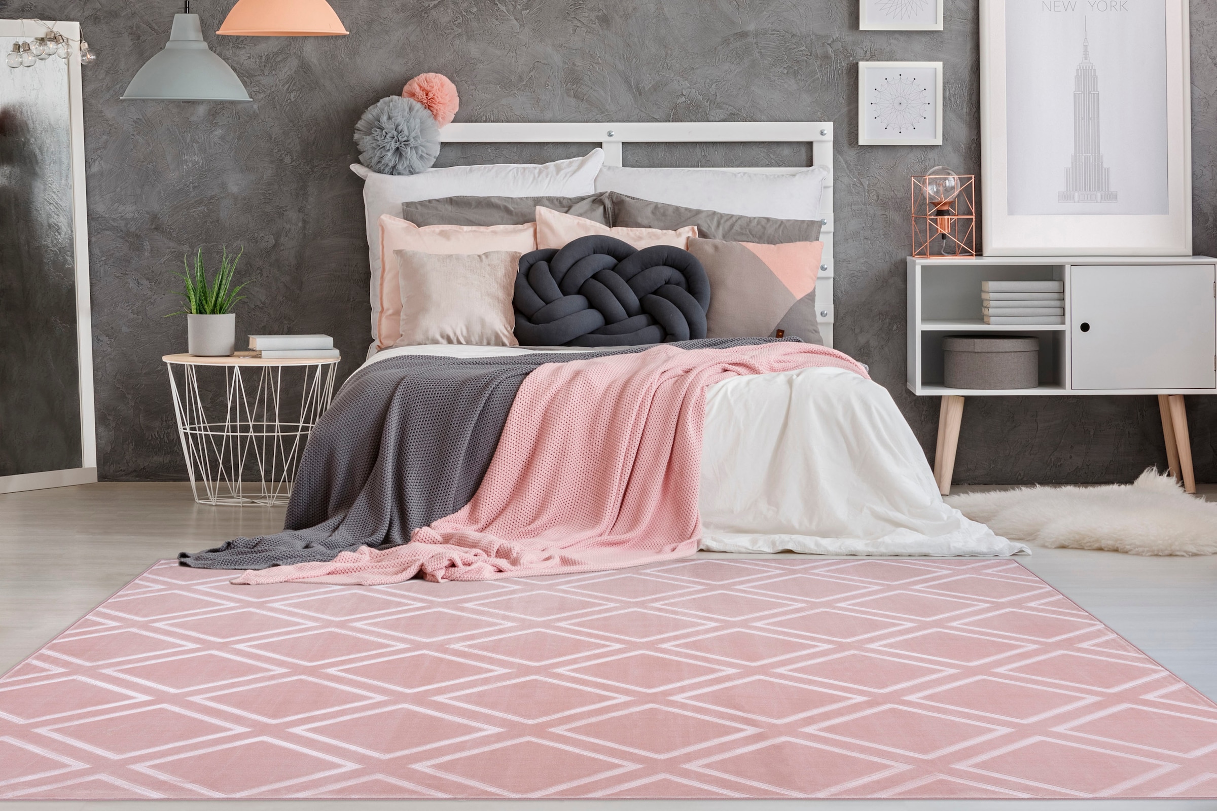 my home Teppich »Ledion« rechteckig 7 mm Höhe besonders weich durch Mikrofaser, Kurzflor, 3D-Effekt