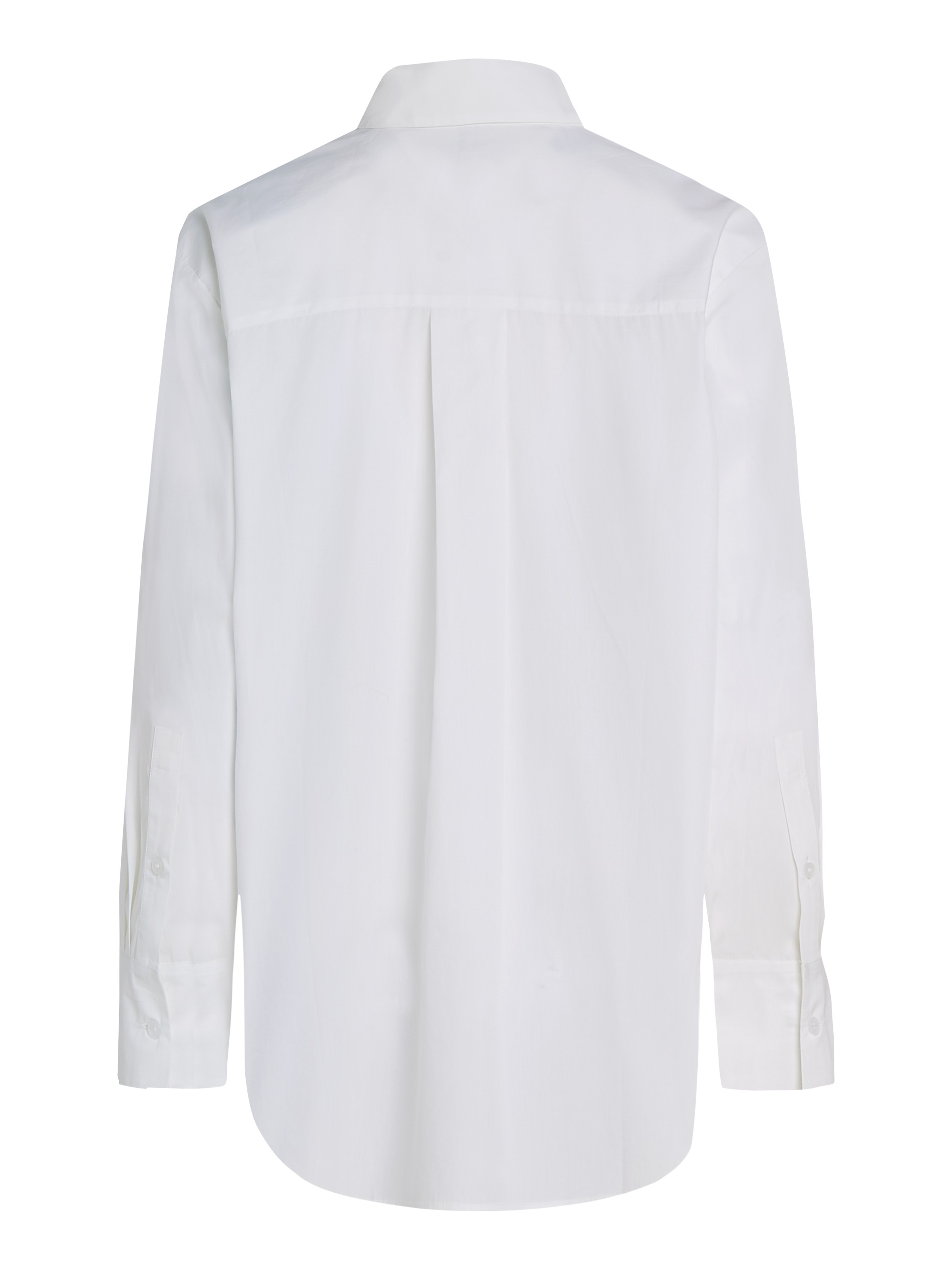 Tommy Hilfiger Hemdbluse »ESS POPLIN EASY FIT SHIRT«, Hinten länger geschnitten mit abgerundetem Saum