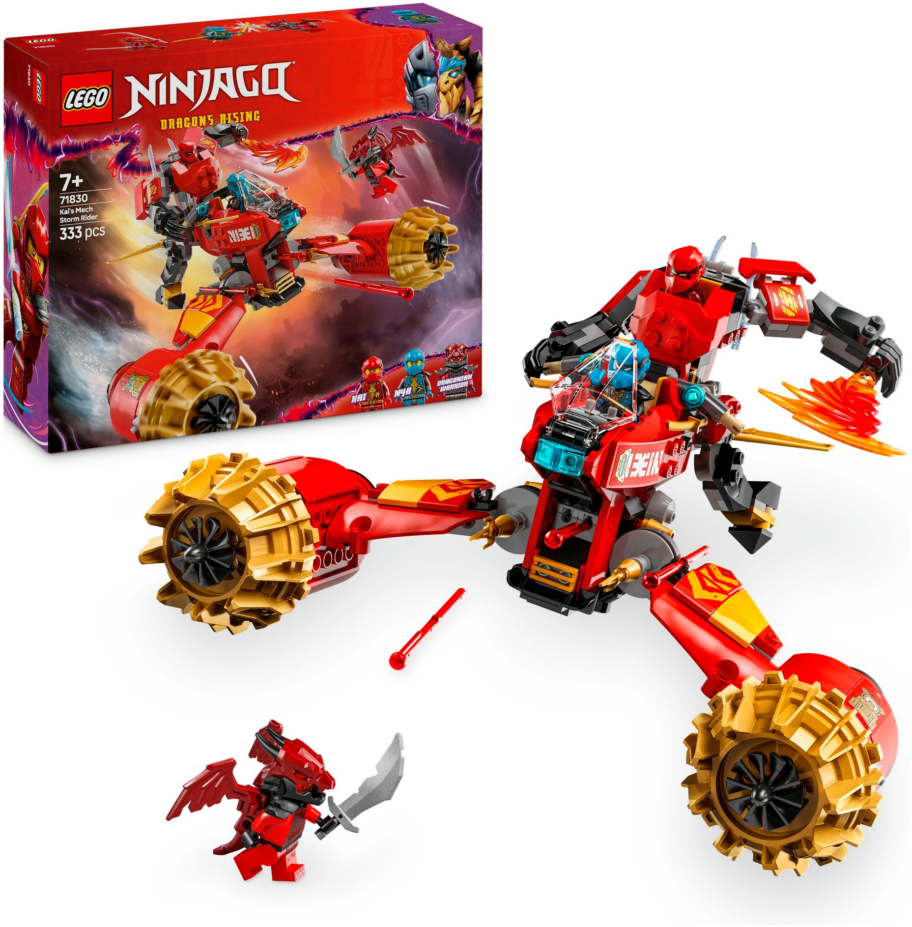 LEGO® Konstruktionsspielsteine »Kais Sturmreiter-Mech (71830), LEGO Ninjago«, (333 St.),...